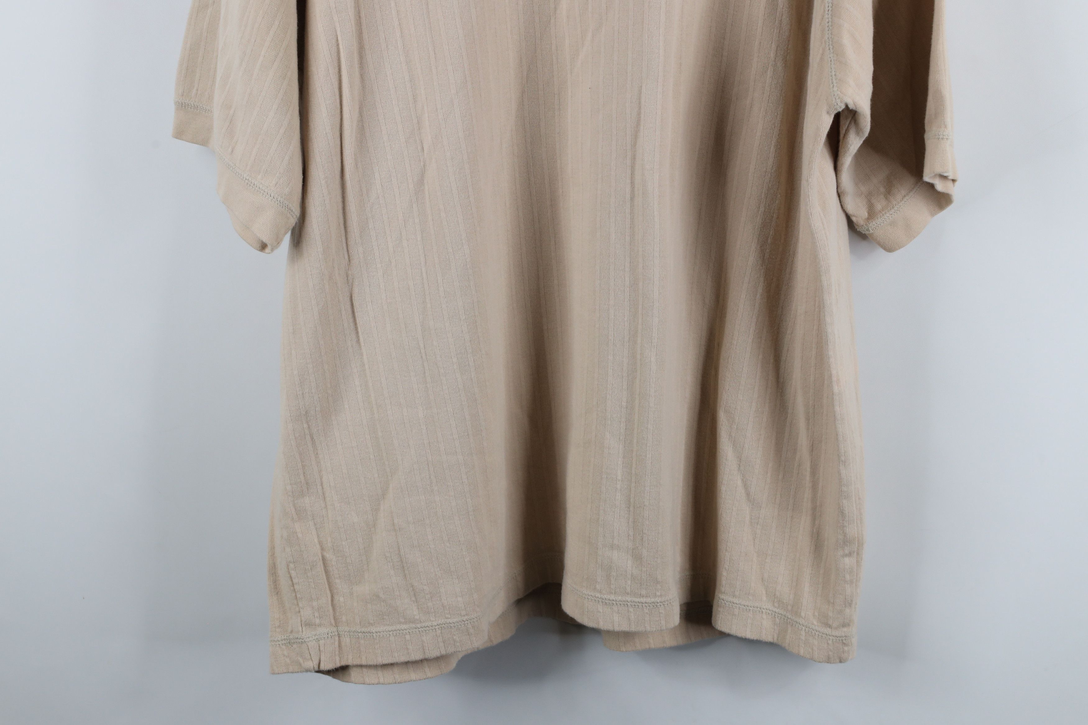 Vintage Vintage 90s Streetwear Striped Knit Henley T-Shirt Beige Size US XL / EU 56 / 4 - 11 Thumbnail