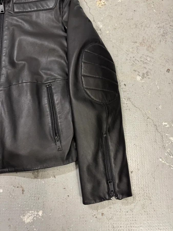 Emporio Armani FW2018 Emporio Armani Biker Padded Black Leather Jacket Size US M / EU 48-50 / 2 - 5 Thumbnail