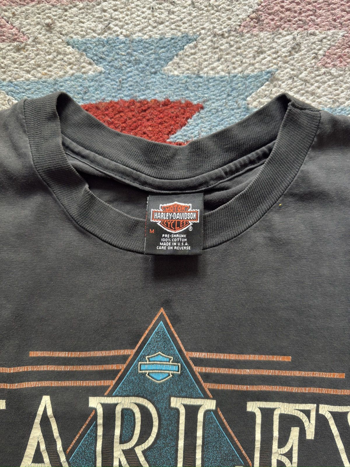 Harley Davidson × Vintage Vintage 1990s Harley Davison Thrashed Tee Size US M / EU 48-50 / 2 - 4 Thumbnail