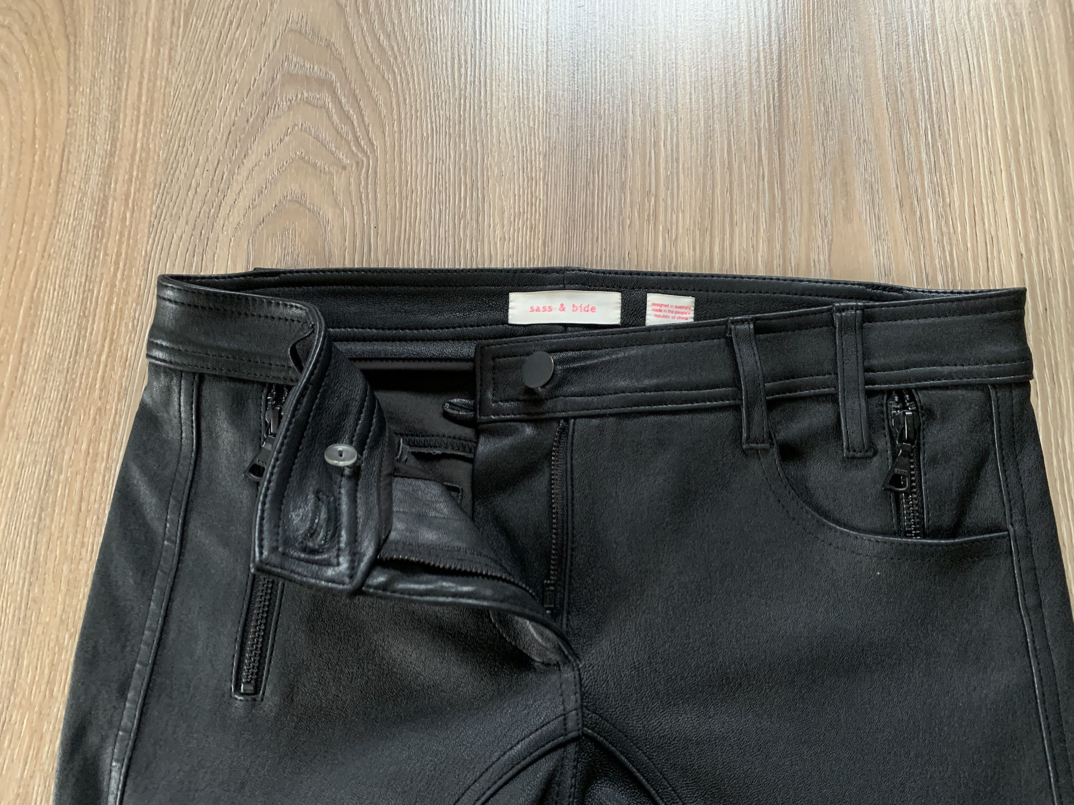 Leather × SAS × Vintage Sass & Bide Australia Women's Lamb Leather Pants Size 27" / US 4 / IT 40 - 6 Thumbnail