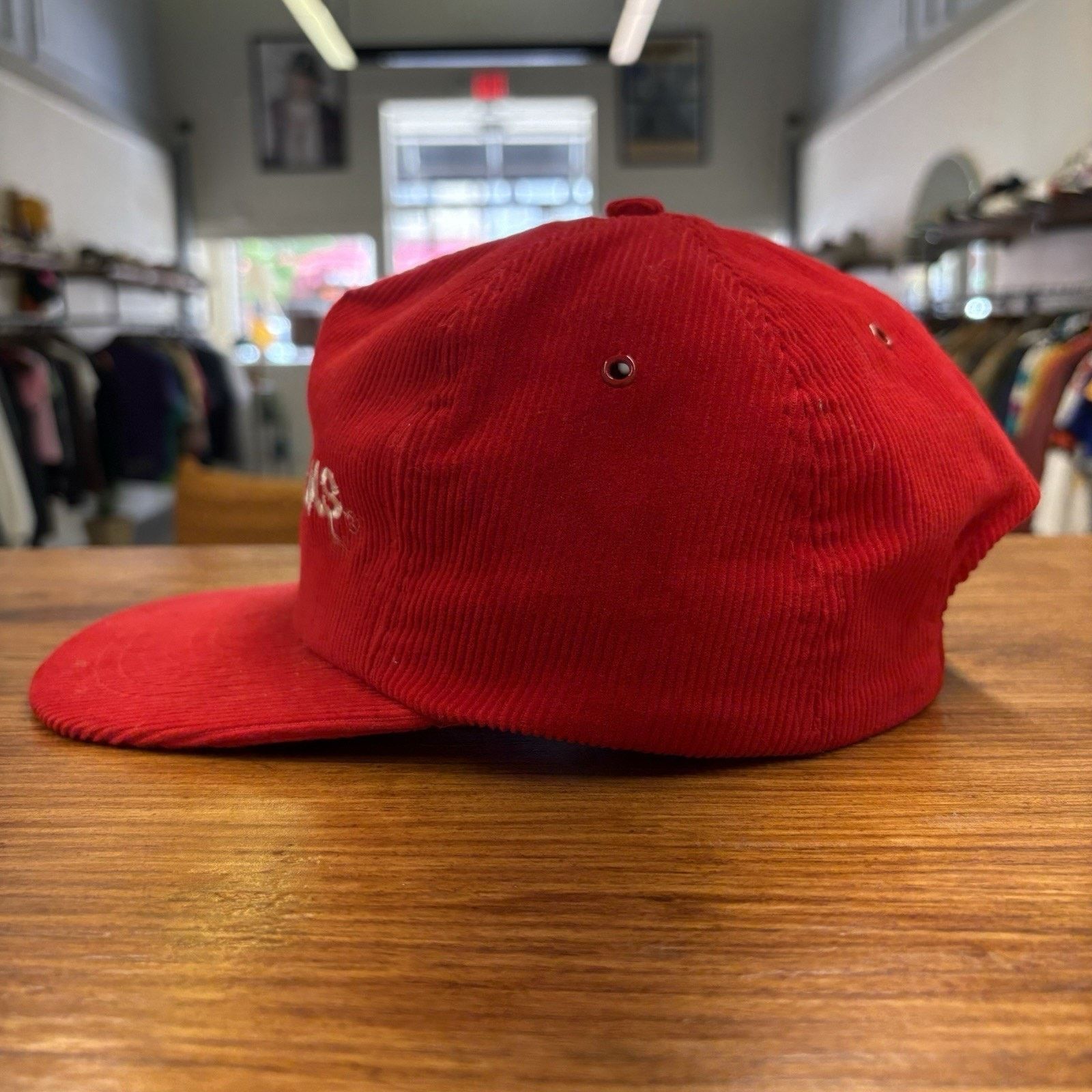 Other Vintage 90s Red Corduroy Bob Evans Embroidered Snap Back Hat Size ONE SIZE - 5 Thumbnail