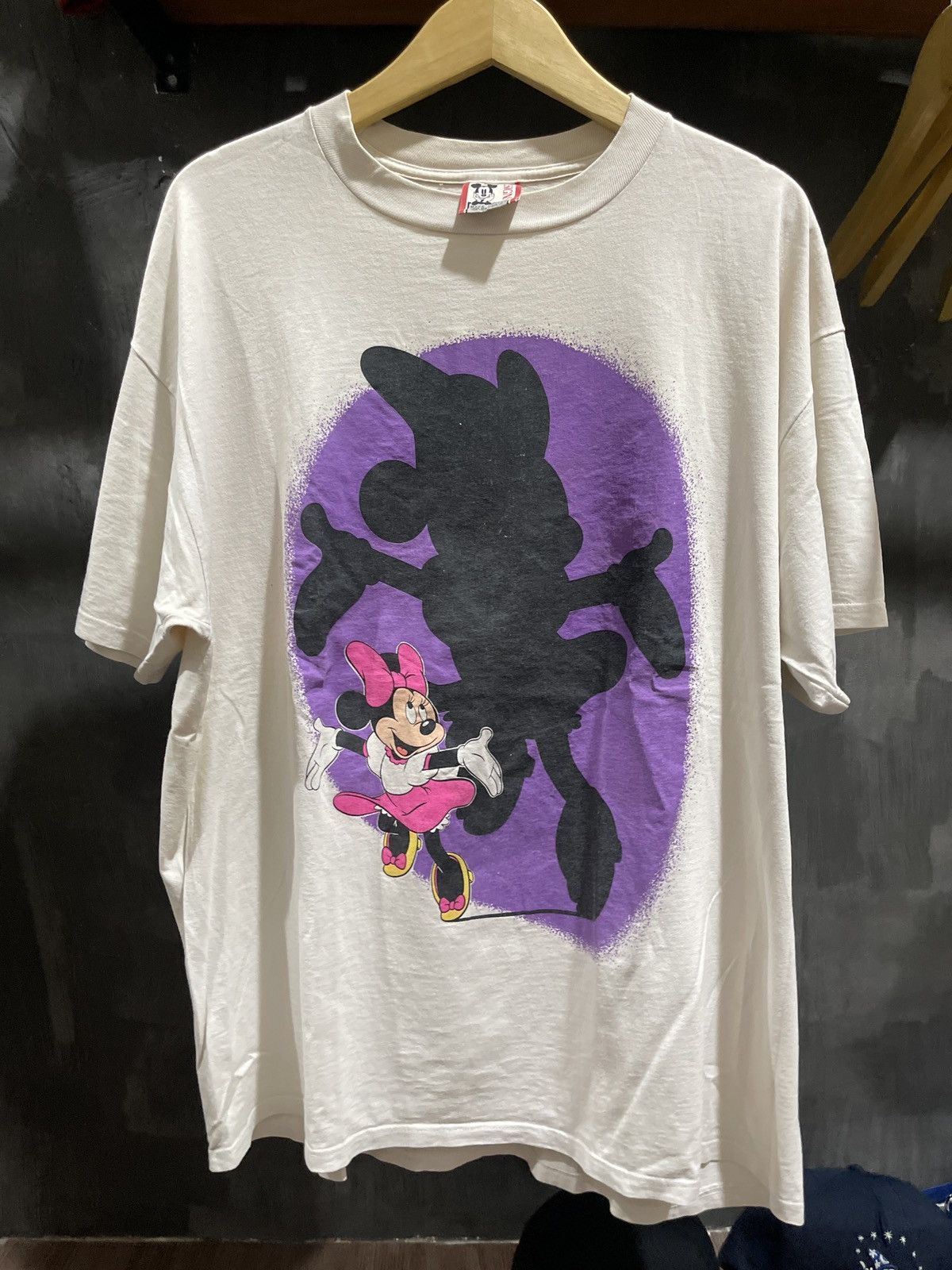 image of Disney x Mickey Mouse Vintage Minnie Mouse T Shirt in White, Men's (Size XL)