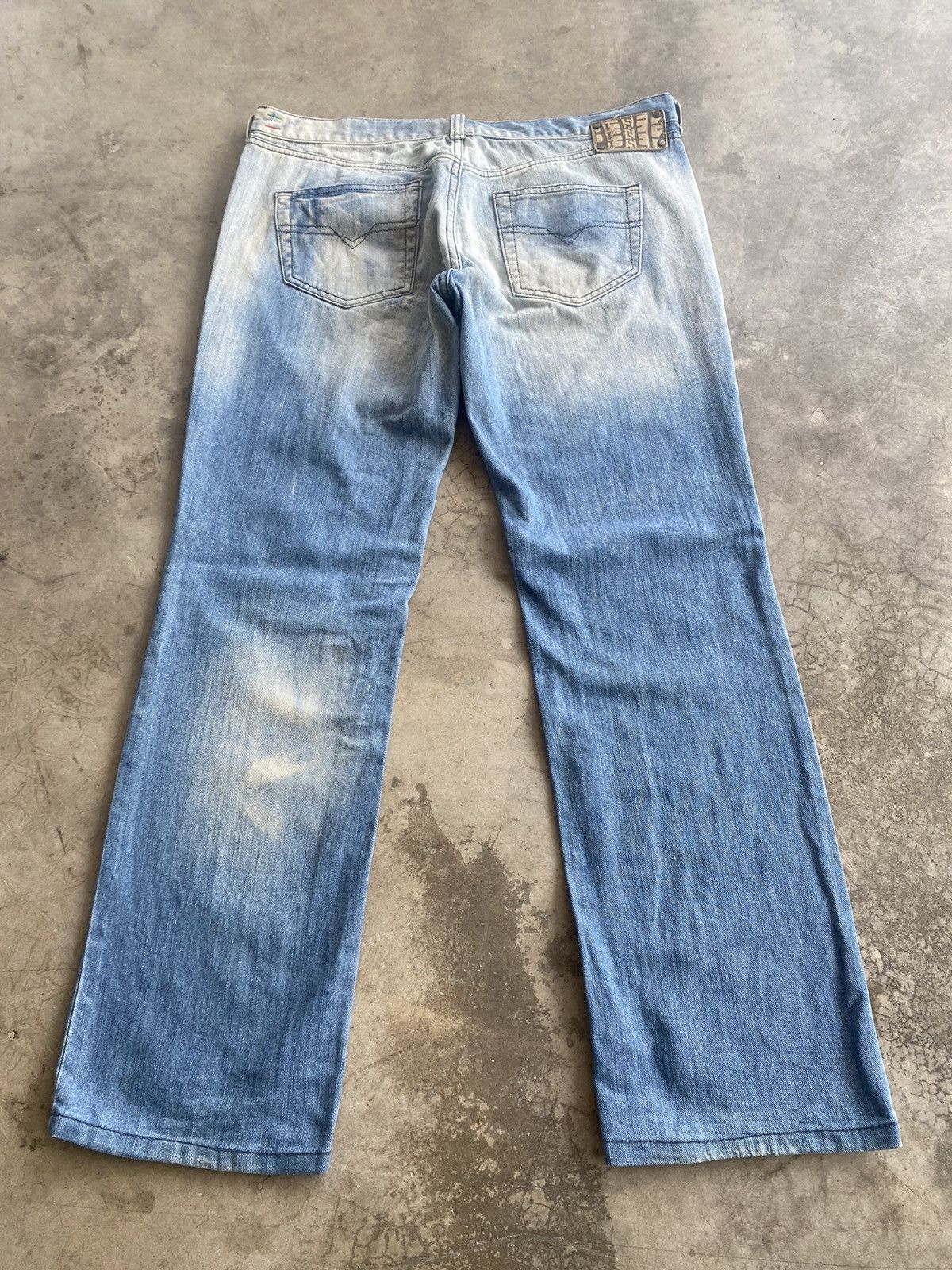 Flare Jeans Diesel Distressed Denim Low Rise Baggy Jeans