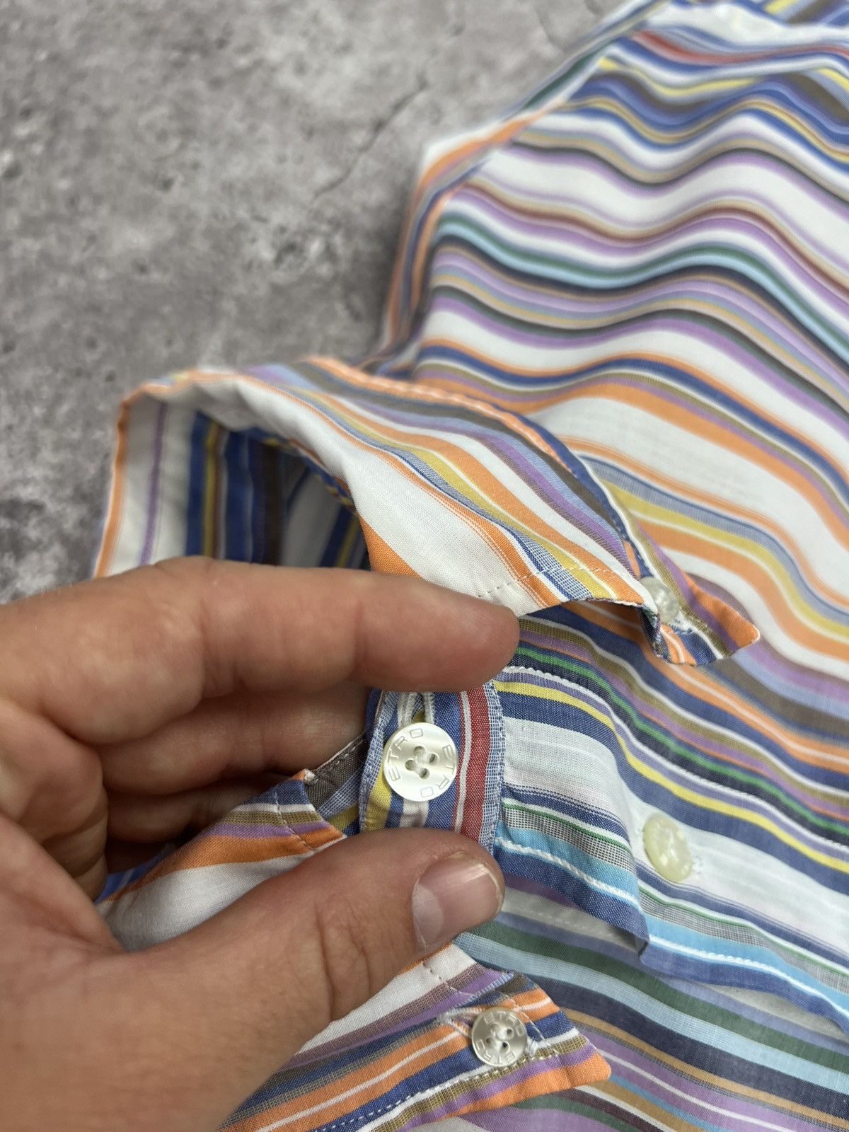 Etro Etro Striped Multicolor Shirt Button Up Long Sleeve Size US XL / EU 56 / 4 - 9 Thumbnail
