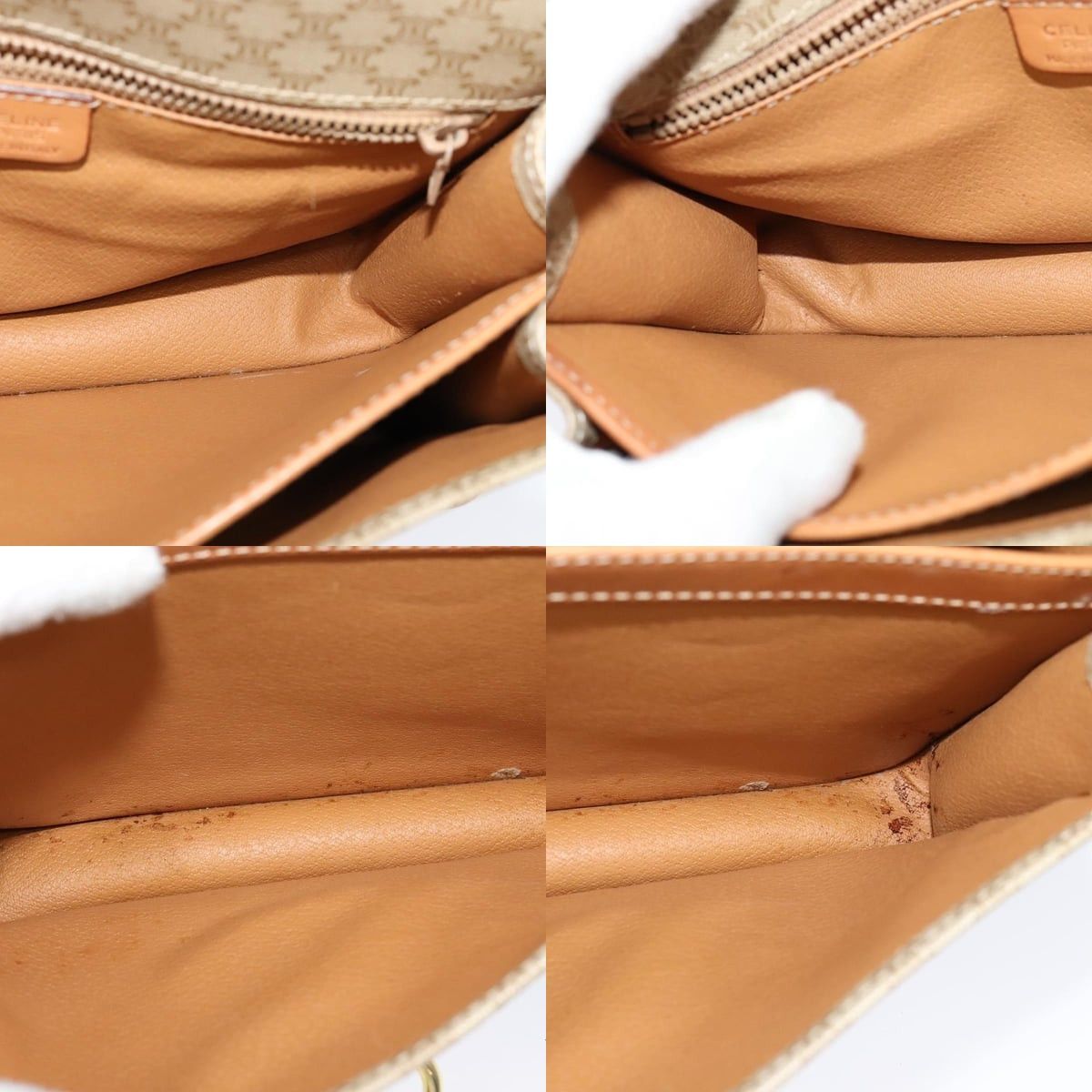 Celine CELINE Macadam Canvas Shoulder Bag Beige Gold Size ONE SIZE - 12 Thumbnail
