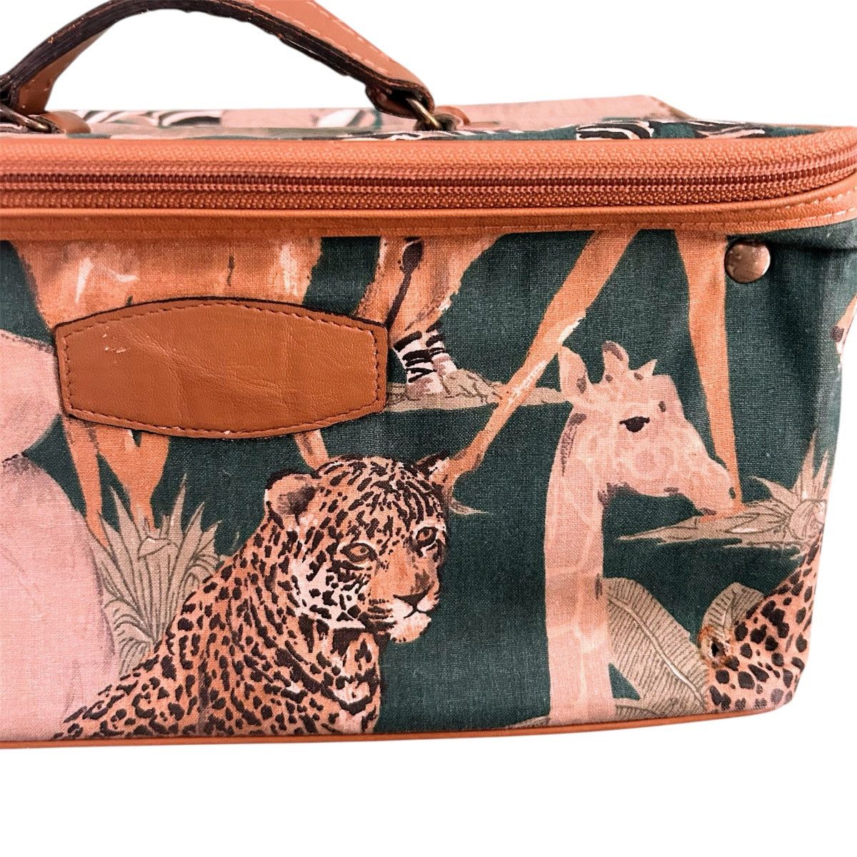 Other Vintage Herz Safari Jungle Animal Print Travel Cosmetic Bag Size ONE SIZE - 4 Thumbnail