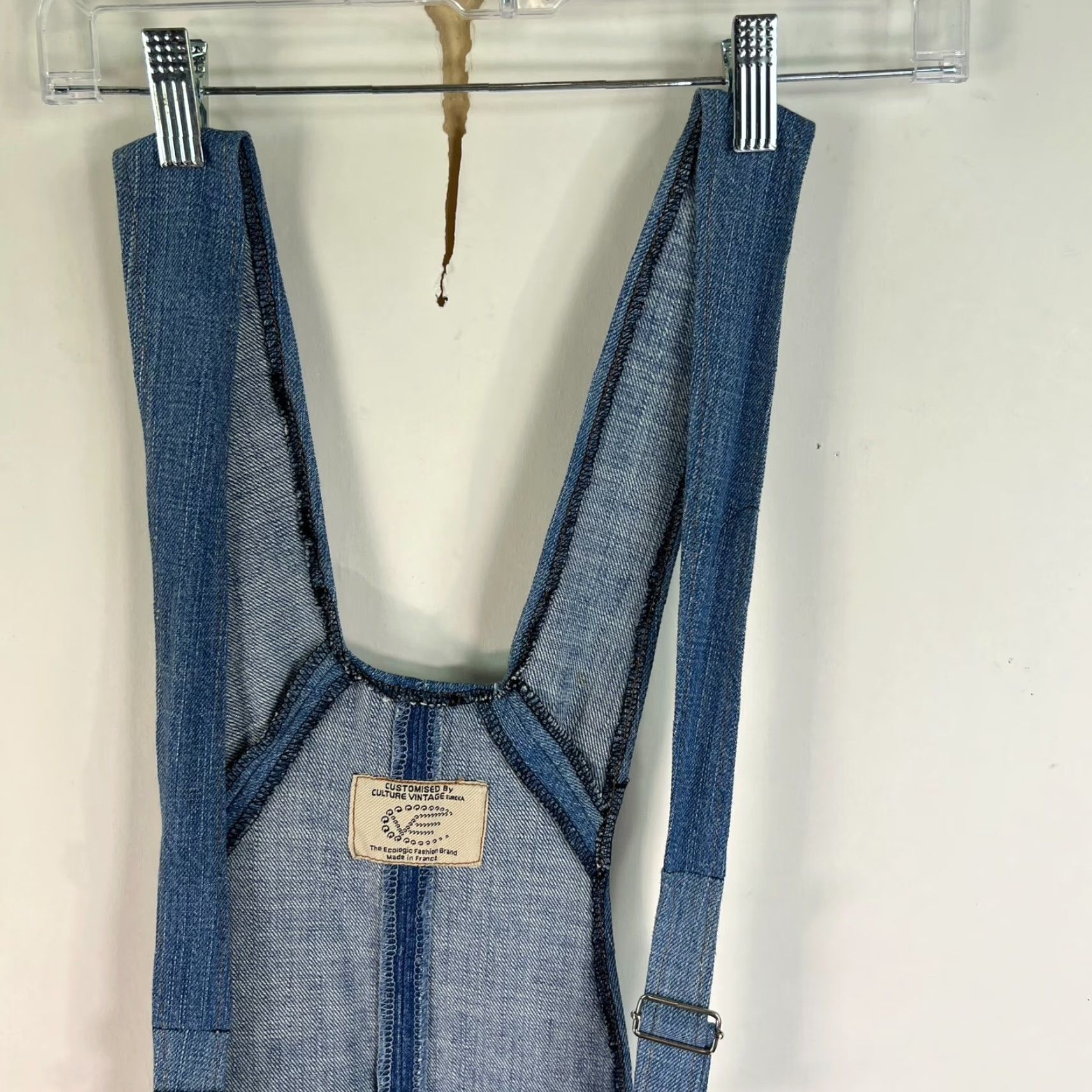 Levi's VINTAGE Levi's 506 Bib Shorts Women's Size 32 Blue Denim 80s 90s Festival Bohemian Designer Made in France Women Vintage-style Bib Short Size 24" / US 00 / IT 34 - 2 Thumbnail