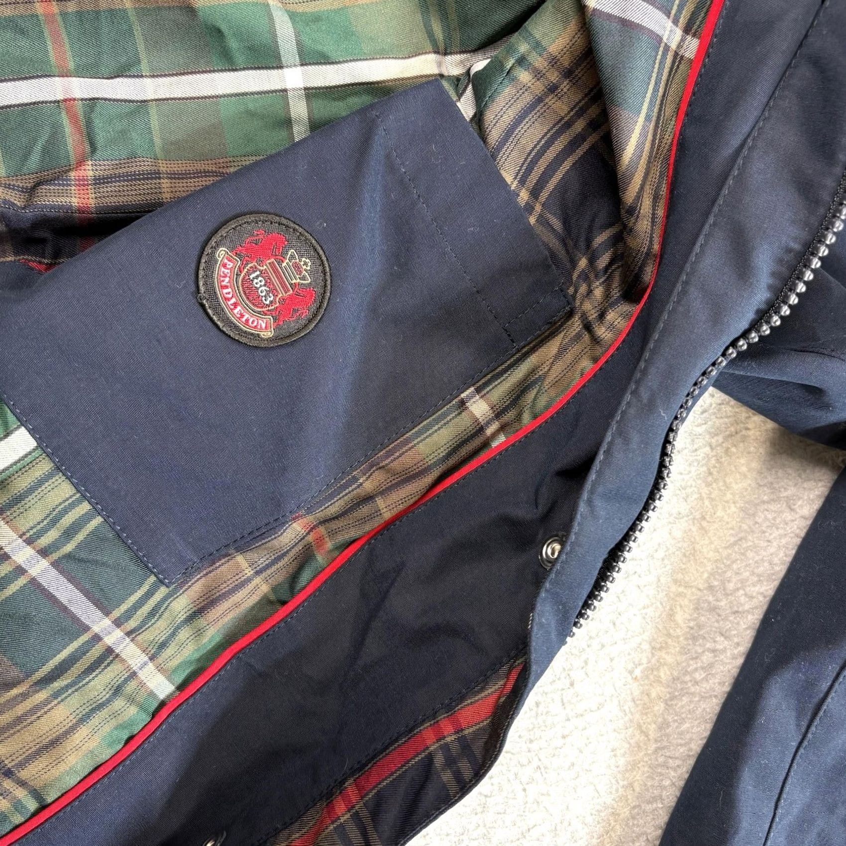 Pendleton Pendleton Jacket Mens Small Navy Blue Seam Seal Waterproof Parka Plaid Lined Hooded Vintage No Size US S / EU 44-46 / 1 - 7 Thumbnail