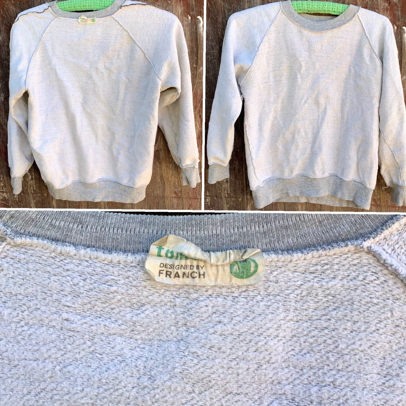 Vintage VINTAGE Tomato Designed By Franch Rugby Sweatshirt Raglan Crew Neck Unisex Adults Size M Gray Heather Long Sleeve Pullover Sports 1970s 1980s Size US M / EU 48-50 / 2 - 7 Thumbnail