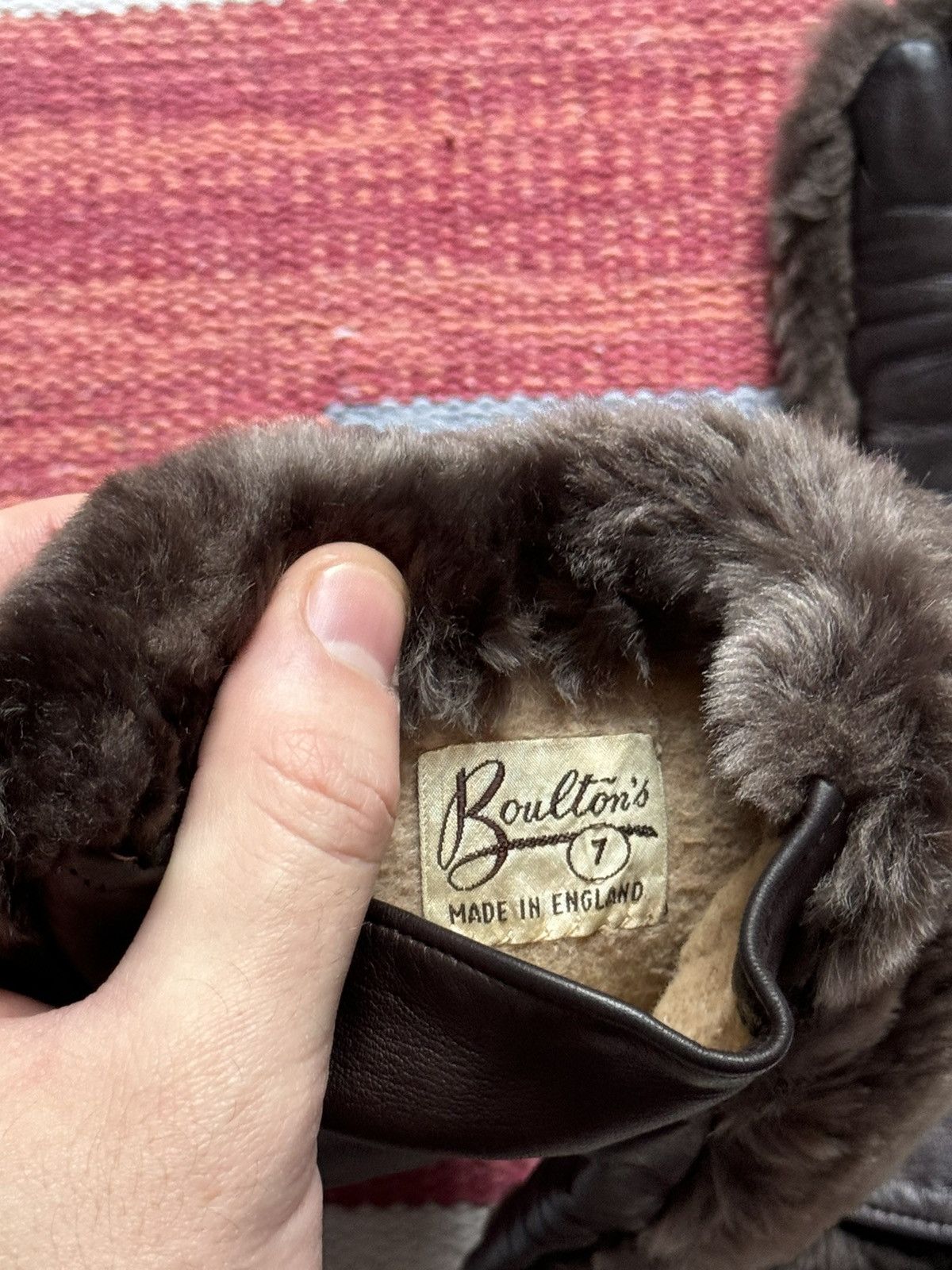 Genuine Leather × Vintage Vintage 80-90’s Sheepskin Genuine Fur Faux Leather Gloves Size ONE SIZE - 5 Thumbnail