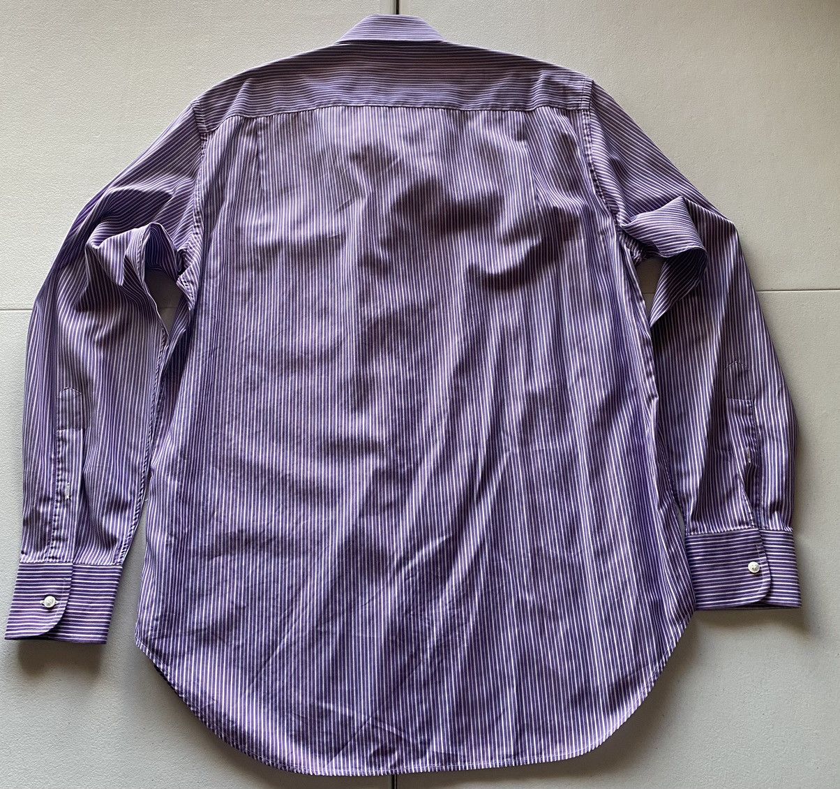 Loro Piana Loro Piana 🇮🇹 purple rep stripe dress shirt 16.5 42eu VGC Size US L / EU 52-54 / 3 - 4 Thumbnail