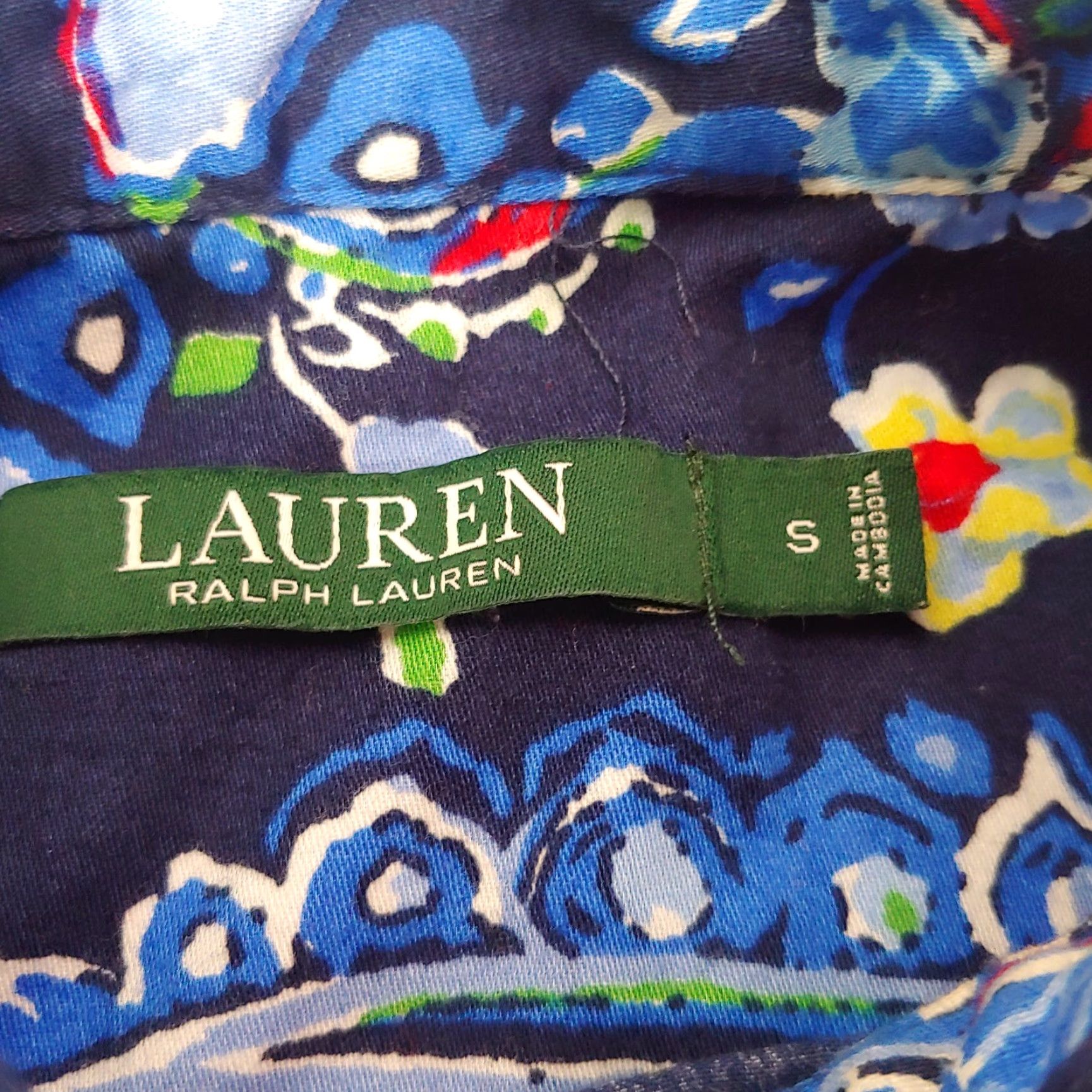 Ralph Lauren VINTAGE Lauren By Ralph Lauren Shirt Dress Womens M Navy Blue Paisley Button Collar Size M / US 6-8 / IT 42-44 - 4 Thumbnail