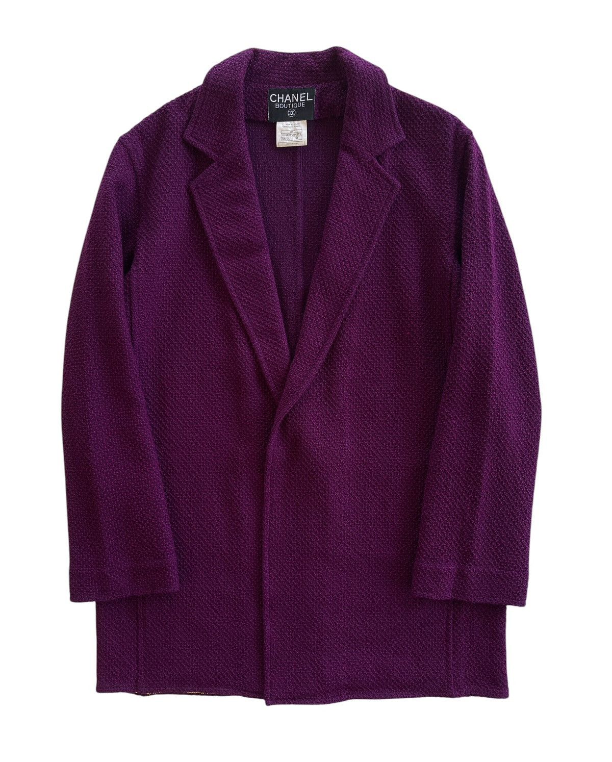 Chanel FW1995 Chanel Open Front Textured Tweed Cardigan Size S / US 4 / IT 40 - 1 Thumbnail