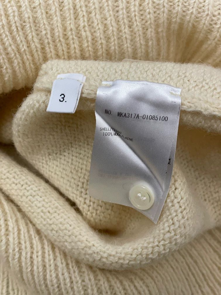Thom Browne Thom browne Beige four-striped round-neck wool sweater 2504 Size US L / EU 52-54 / 3 - 6 Thumbnail