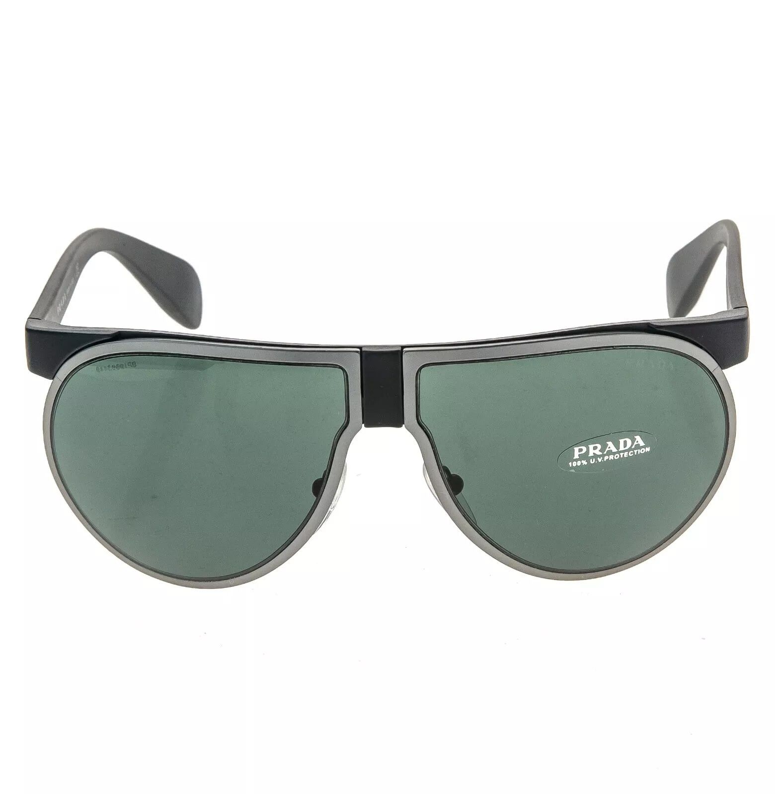 Prada PRADA PR23PS Matte Black Green Logo Sunglasses SPR 23P Size ONE SIZE - 10 Thumbnail