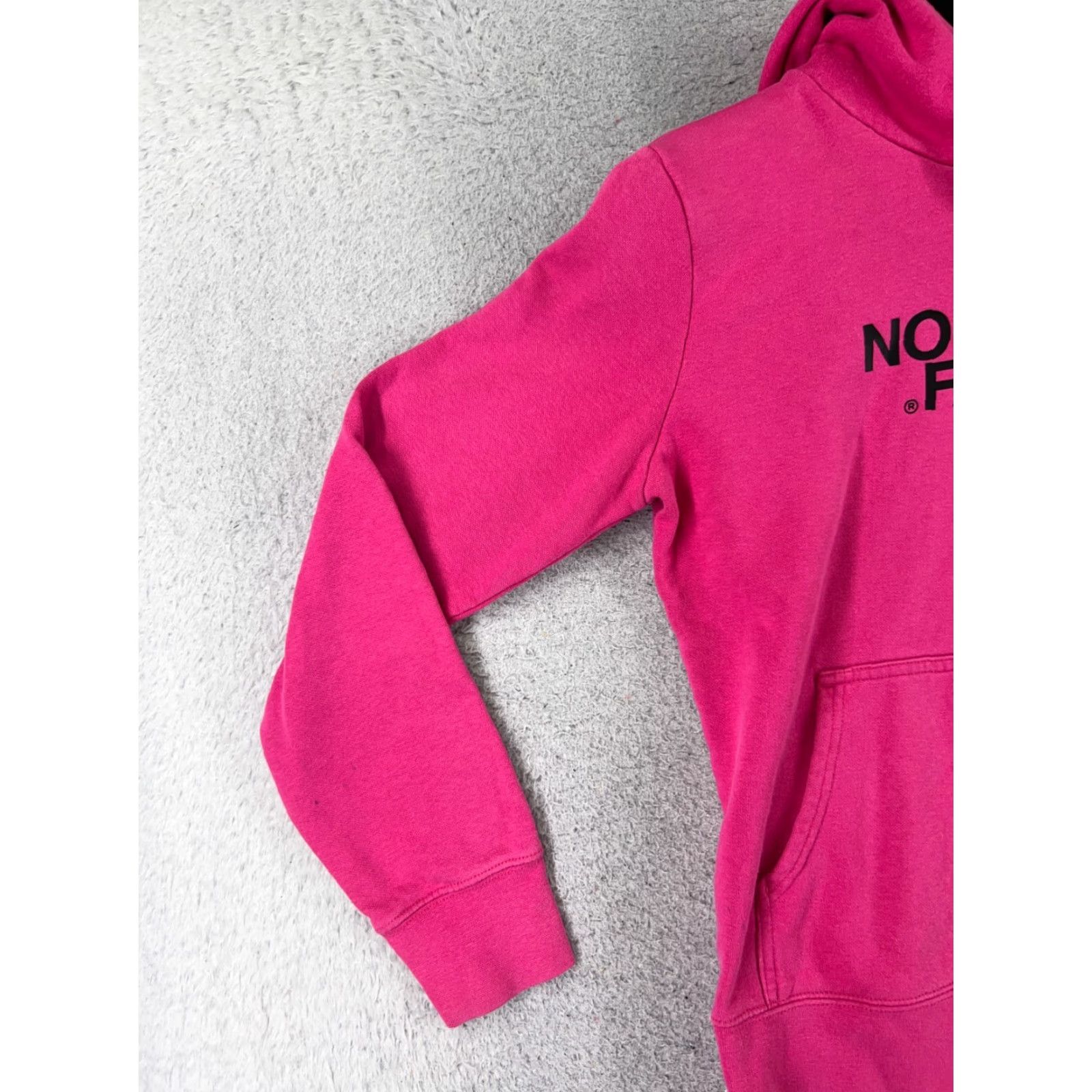 The North Face VINTAGE The North Face Hoodie Sweater Womens Small Pink Cotton Jersey Pullover Logo Pocket Activewear Size S / US 4 / IT 40 - 3 Thumbnail