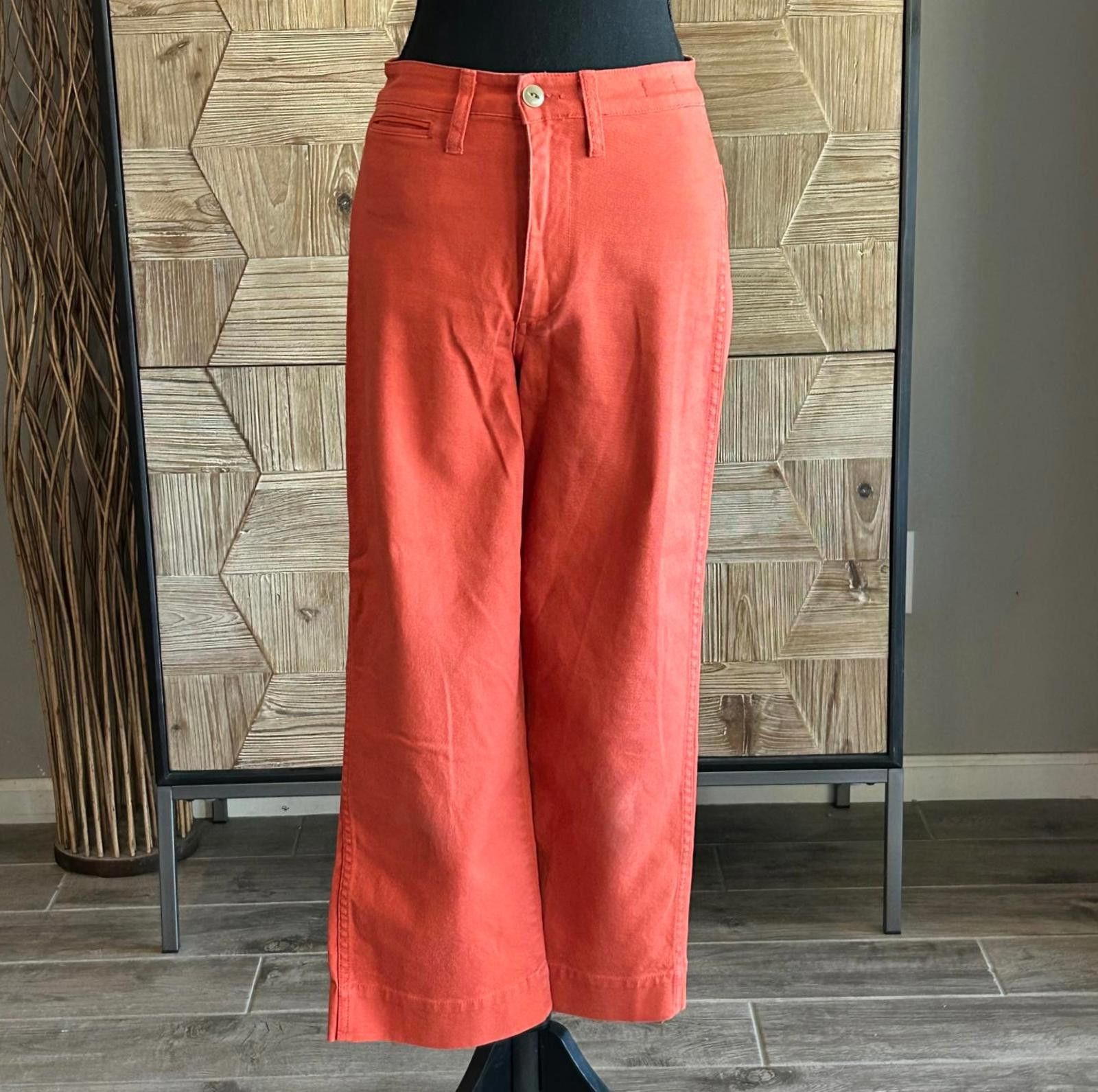 Madewell Madewell Womens Jeans Sz 24 Burnt Orange Wide Leg Crop Size 24" / US 00 / IT 34 - 3 Thumbnail