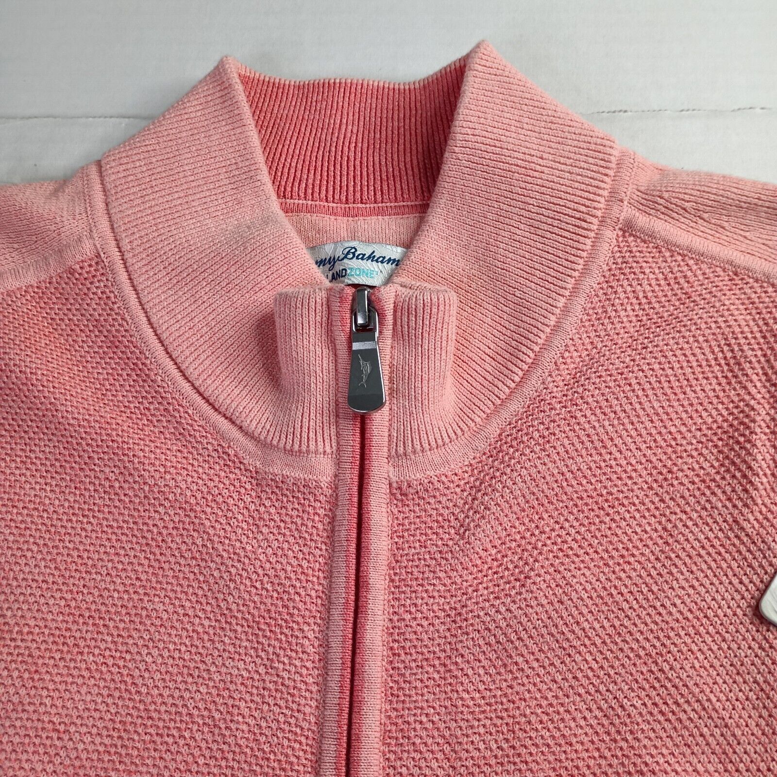 Tommy Bahama Tommy Bahama Coolside Island Zone Full Zip Vest Men's L Pink Size US L / EU 52-54 / 3 - 3 Thumbnail