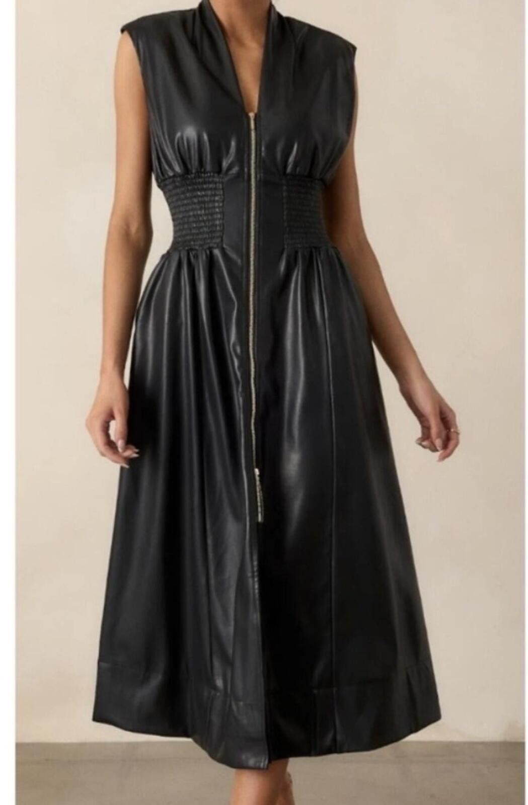 Other Anthropologie Tommie Dress Faux Leather 2X Size XXL / US 16-18 / IT 52-54 - 4 Thumbnail