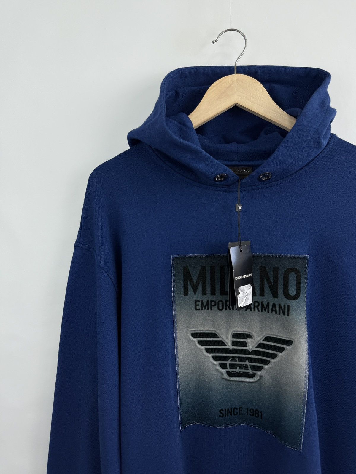 Emporio Armani 🇮🇹❗️New Emporio Armani Milano Luxury Hoodie Blue Size US L / EU 52-54 / 3 - 3 Thumbnail