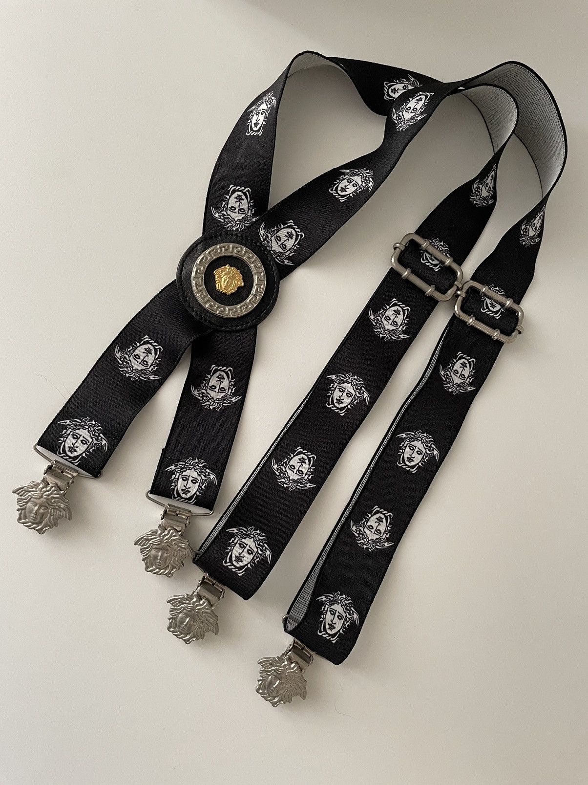 小物 versace vintage suspender Versace Vintage Gianni Versace Black & White Medusa