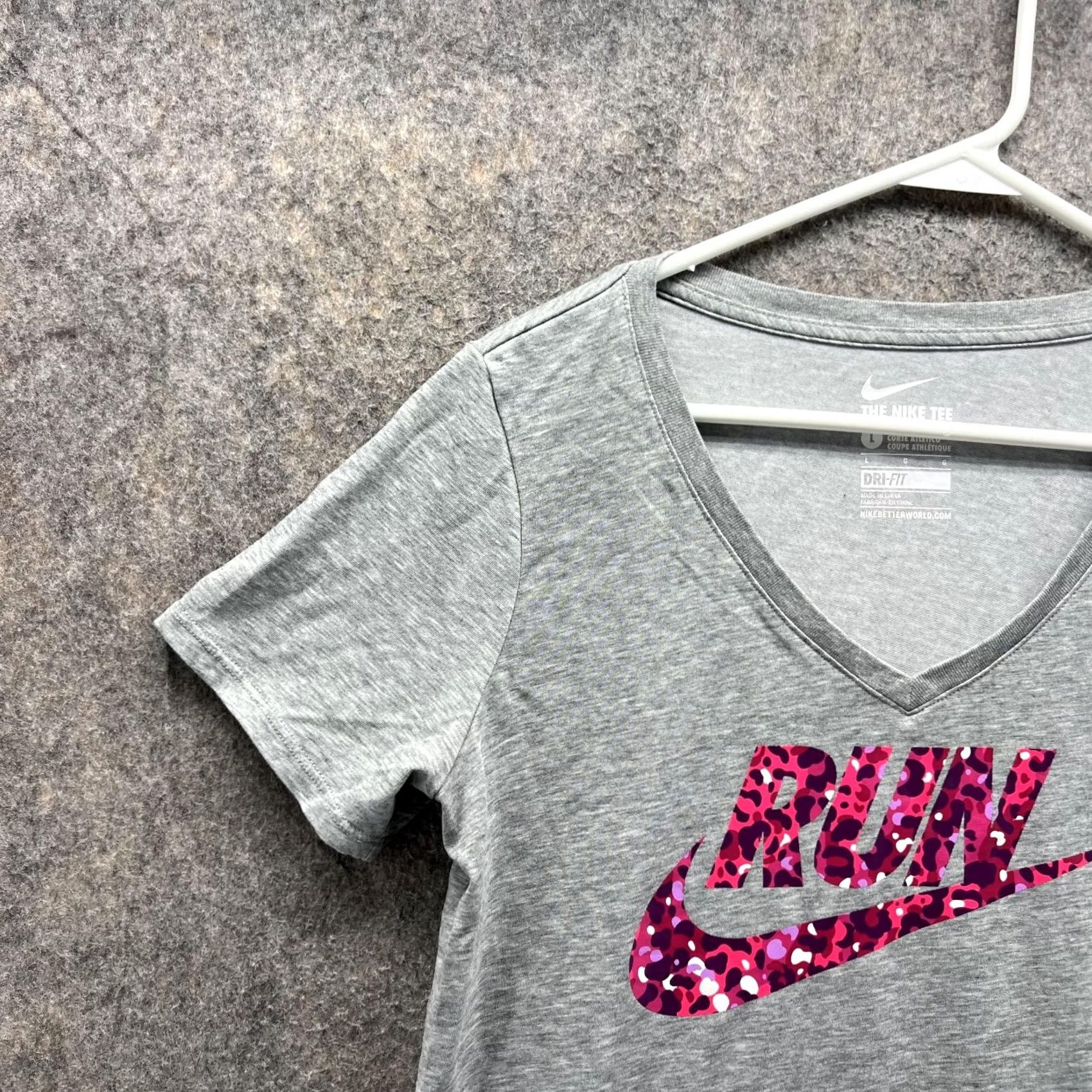Nike Nike Shirt Women Large Gray Dri-Fit Swoosh Running T-Shirt Sportswear Casual Everyday Spring Summer Winter Size L / US 10 / IT 46 - 3 Thumbnail