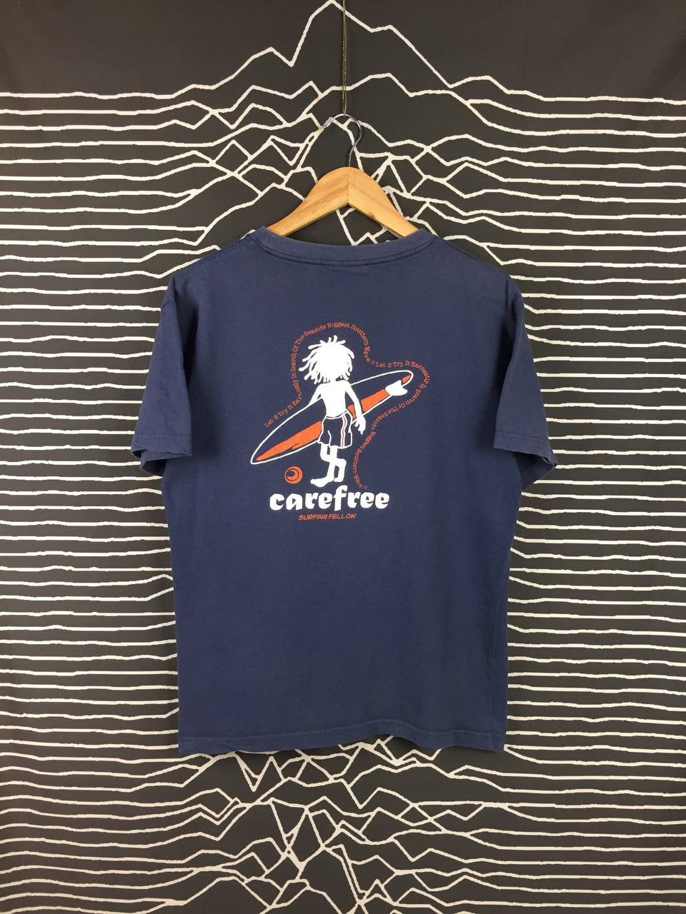 Vintage Vtg Carefree Surfing Fellow Surf & Street Tee Size US M / EU 48-50 / 2 - 1 Thumbnail