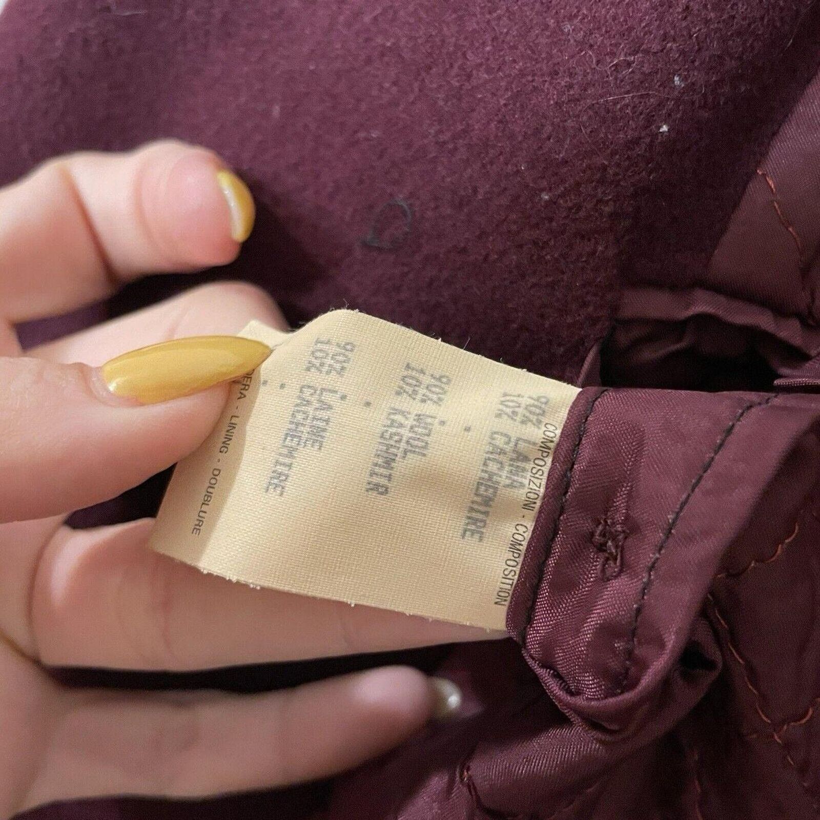 Versace Vintage Gianni Versace Mens Burgundy Wool Cashmere Peacoat L Size US L / EU 52-54 / 3 - 4 Thumbnail