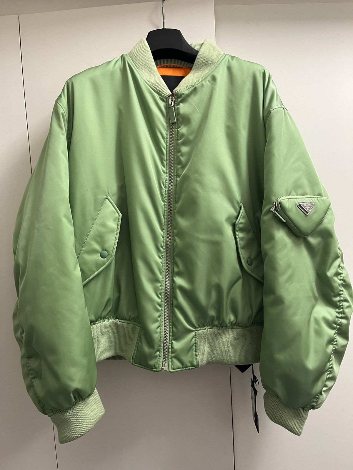 Prada × Raf Simons RARE LIGHT GREEN “RE-NYLON MA-1 BOMBER JACKET 