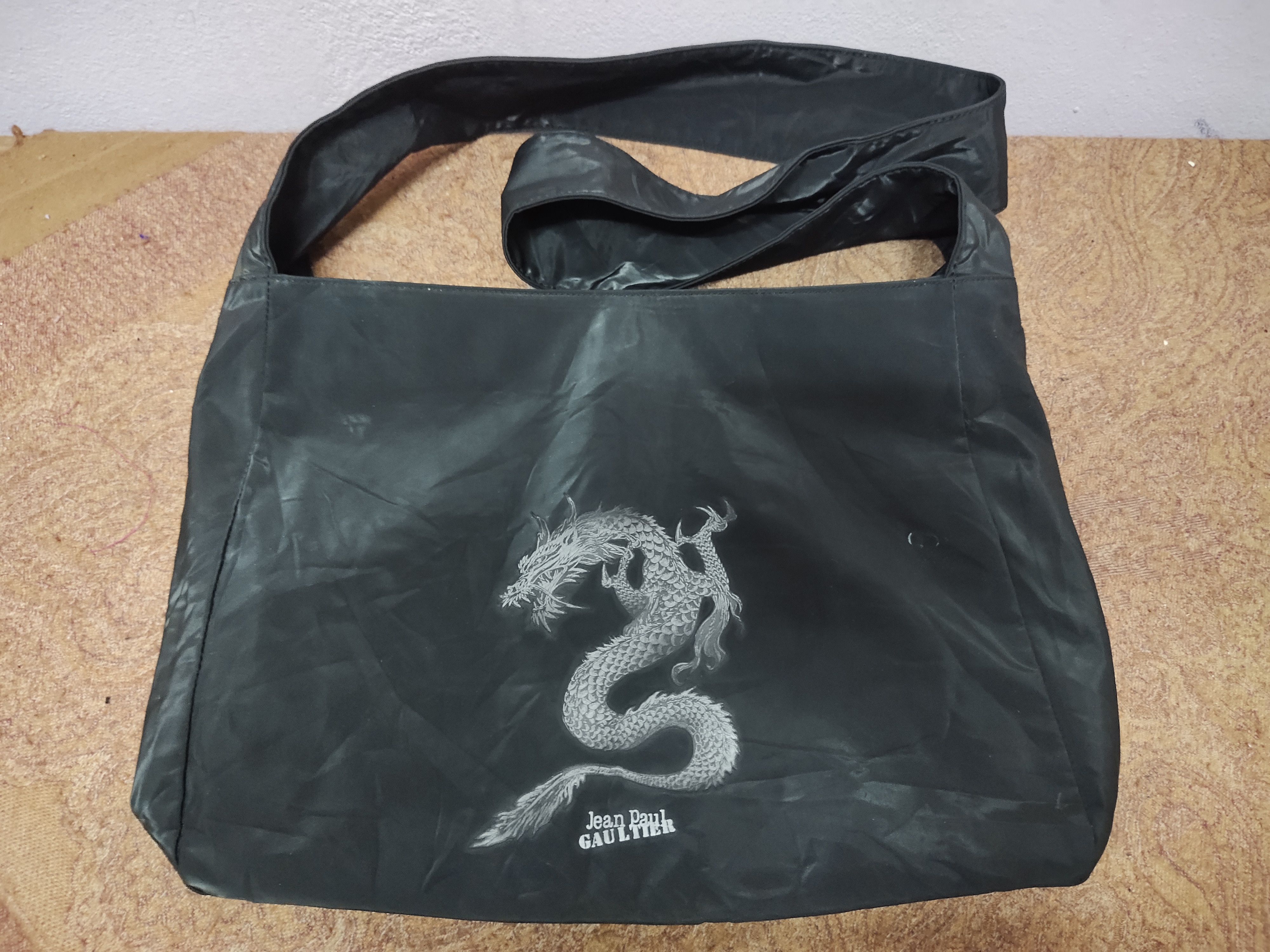 Vintage JPG Dragon Print Shoulder Bag
