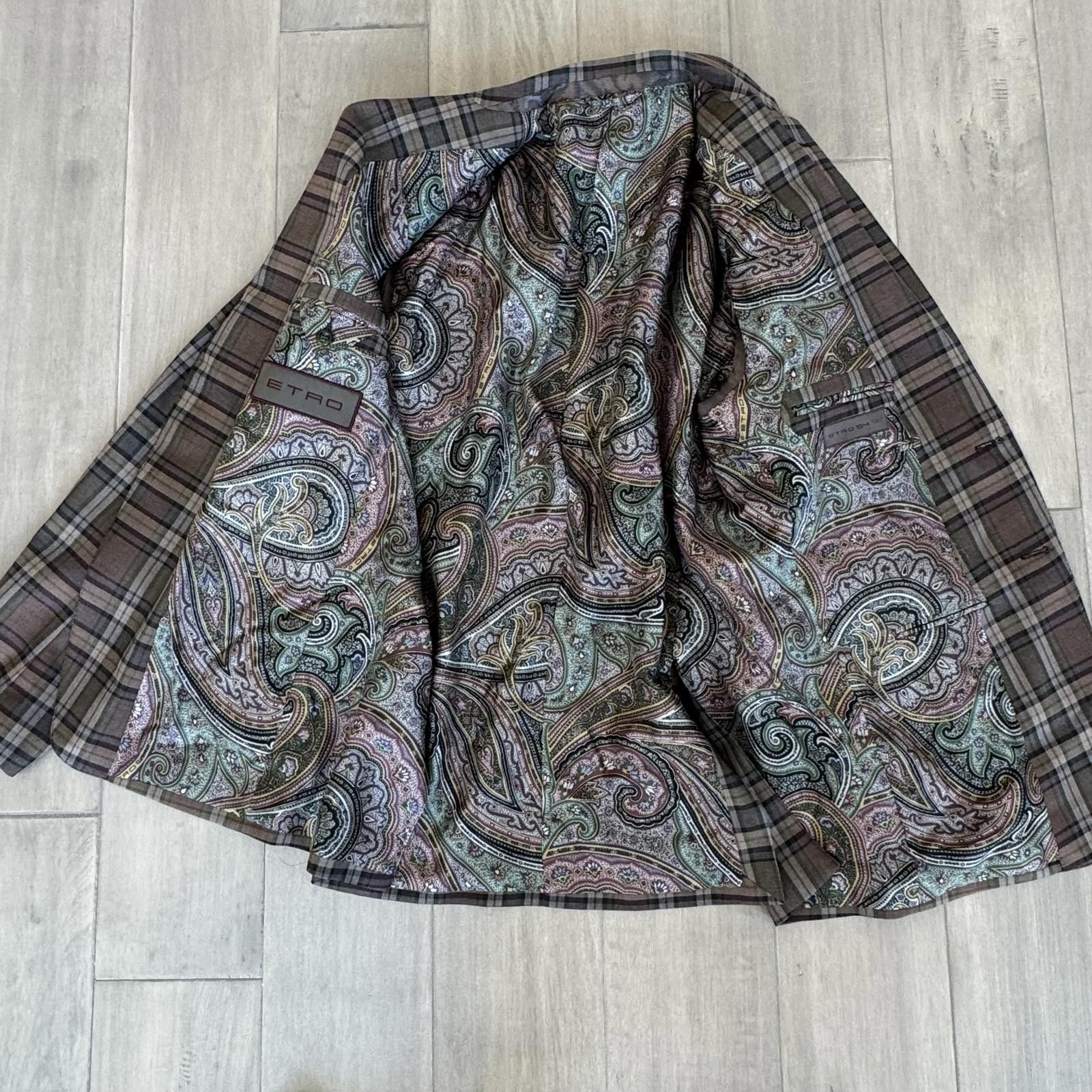 Etro Etro 54 Men's Wool Plaid Blazer | Paisley Lining Size 44R - 5 Thumbnail