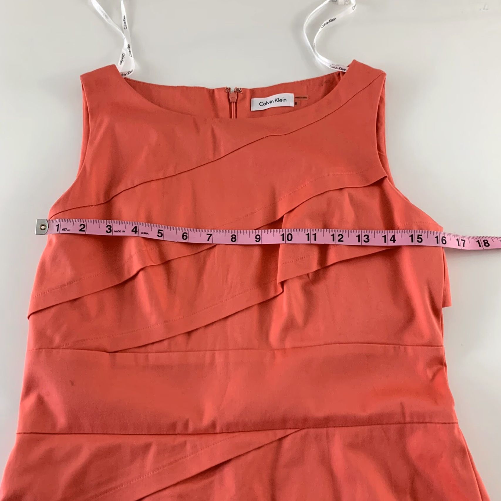 Calvin Klein Calvin Klein Sleeveless Pencil Dress Women's Size 8 Peach Pink Midi Sheath Dress Size M / US 6-8 / IT 42-44 - 4 Thumbnail