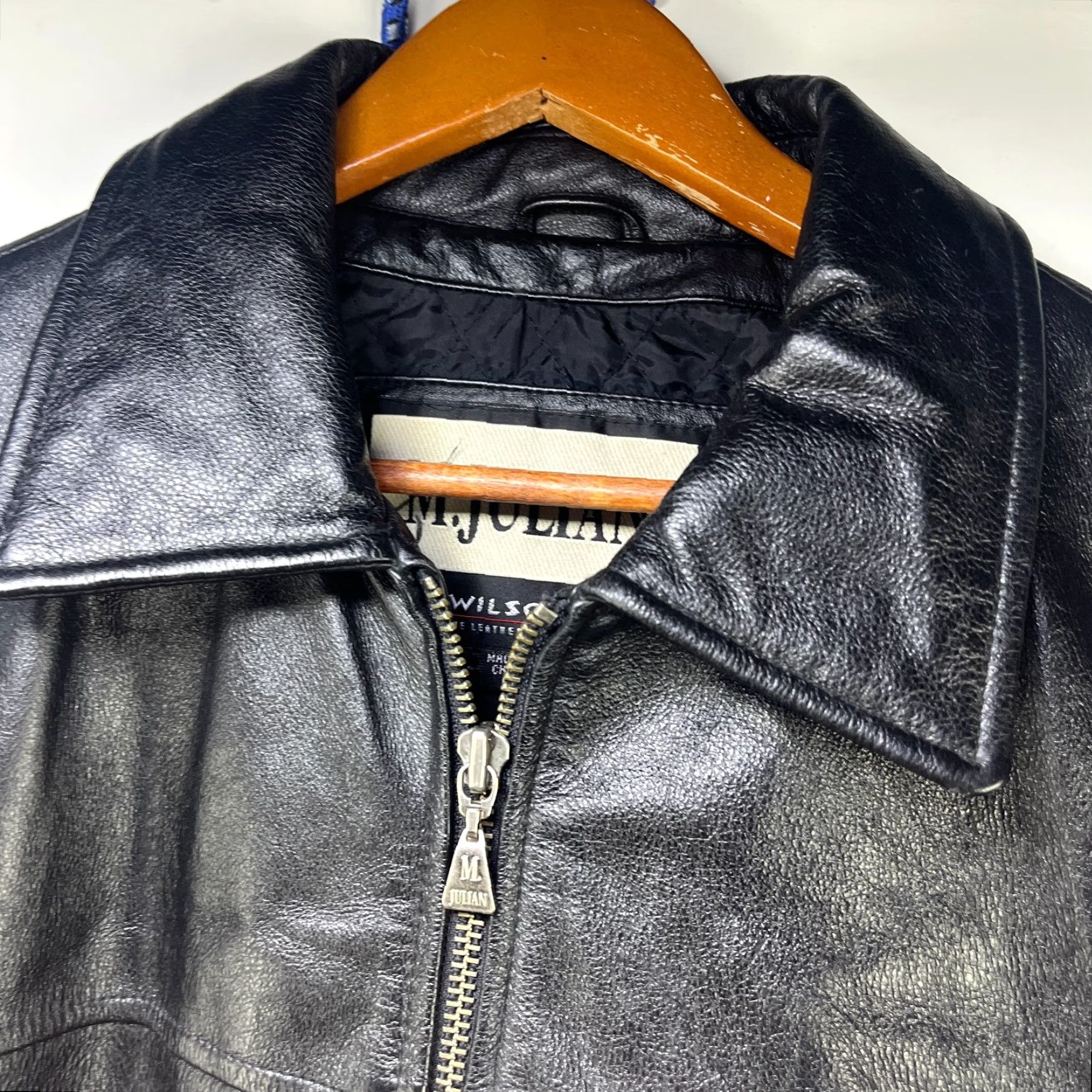 Vintage VINTAGE Wilsons Leather Julian Jacket Black L Mens Bomber Jacket 90s Outdoor Fleece Zip Size US L / EU 52-54 / 3 - 3 Thumbnail