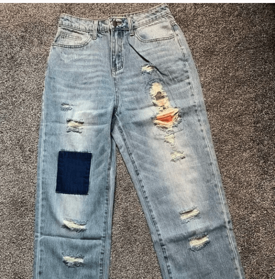 Other Patched Ripped Faded Blue Denim Jeans Size 26" / US 2 / IT 38 - 1 Thumbnail
