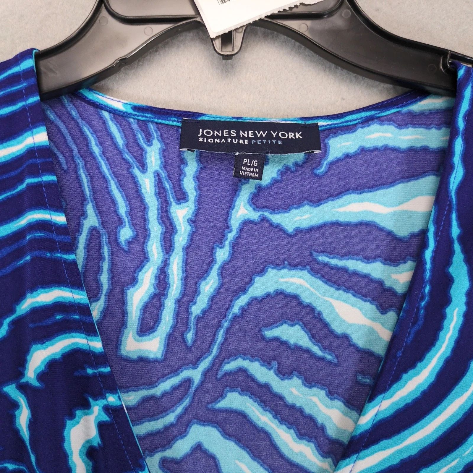 Jones New York Jones New York Signature Blue Wave V-Wrap Mini Dress L Pet Size L / US 10 / IT 46 - 2 Thumbnail