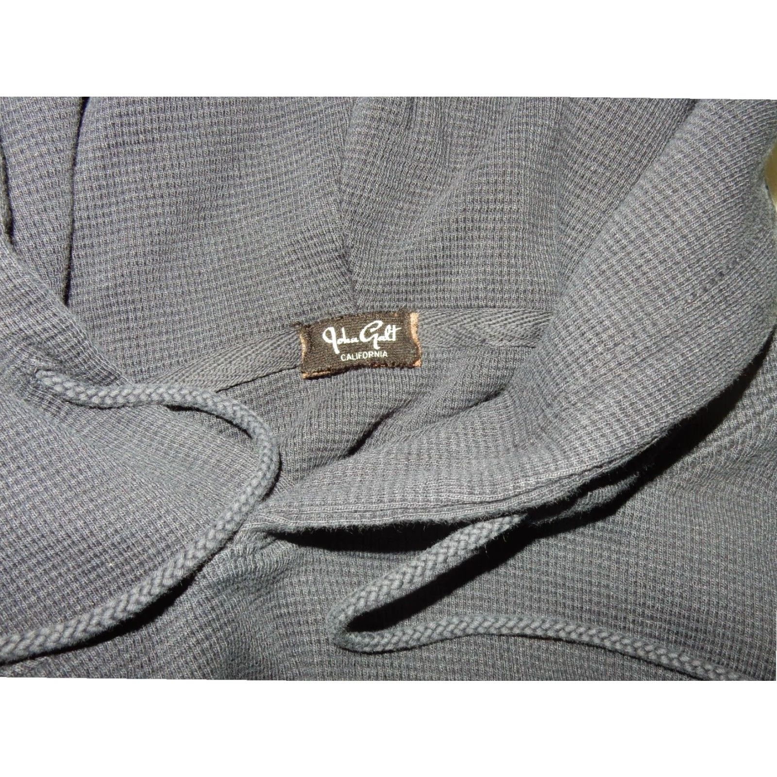 Vintage John Galt Men's Blue Pullover Hooded Thermal Sweater Large Cotton Size US L / EU 52-54 / 3 - 3 Thumbnail