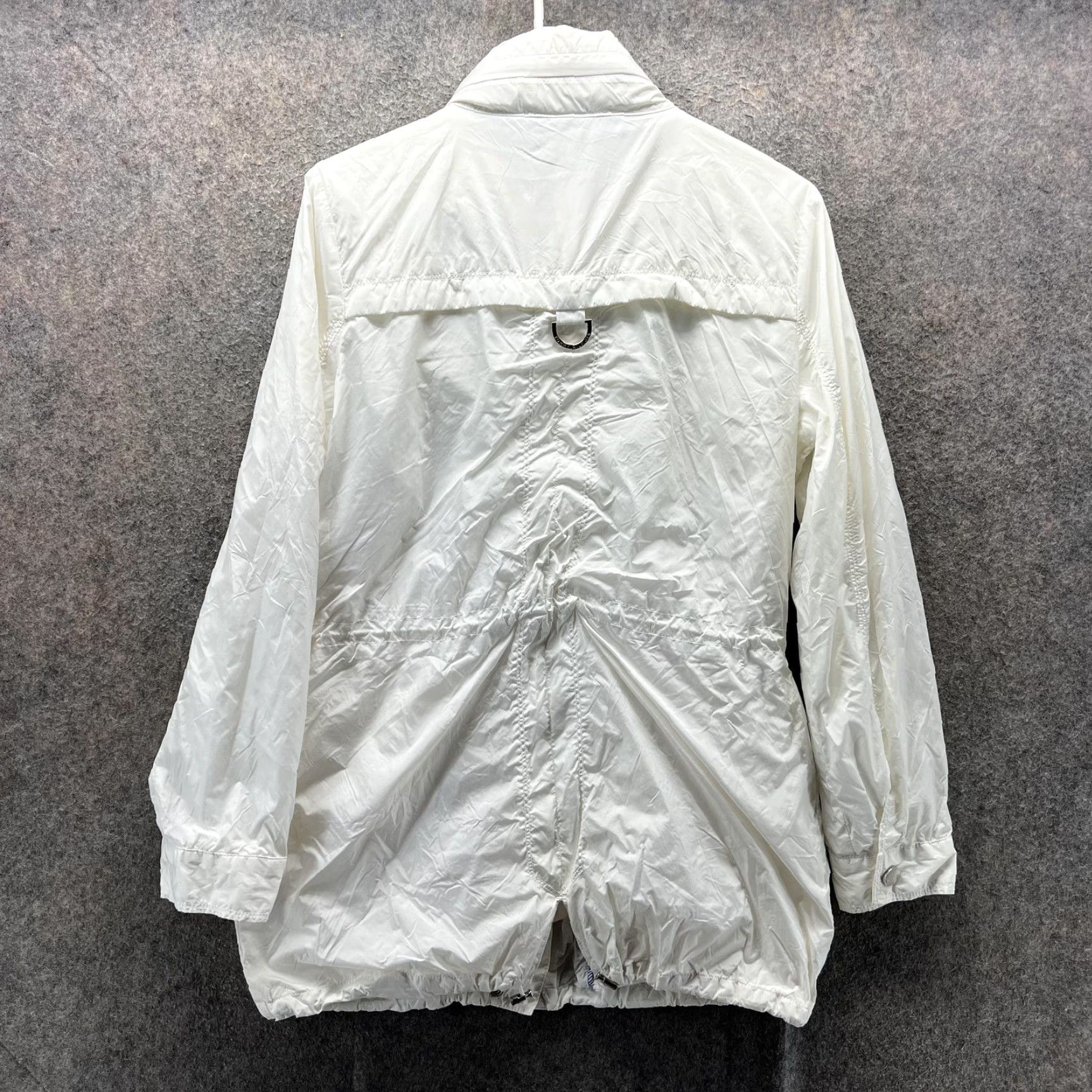 Tommy Hilfiger Tommy Hilfiger Rain Coat Womens Small White Hooded Nylon Zip Windbreaker Jacket Size S / US 4 / IT 40 - 2 Thumbnail