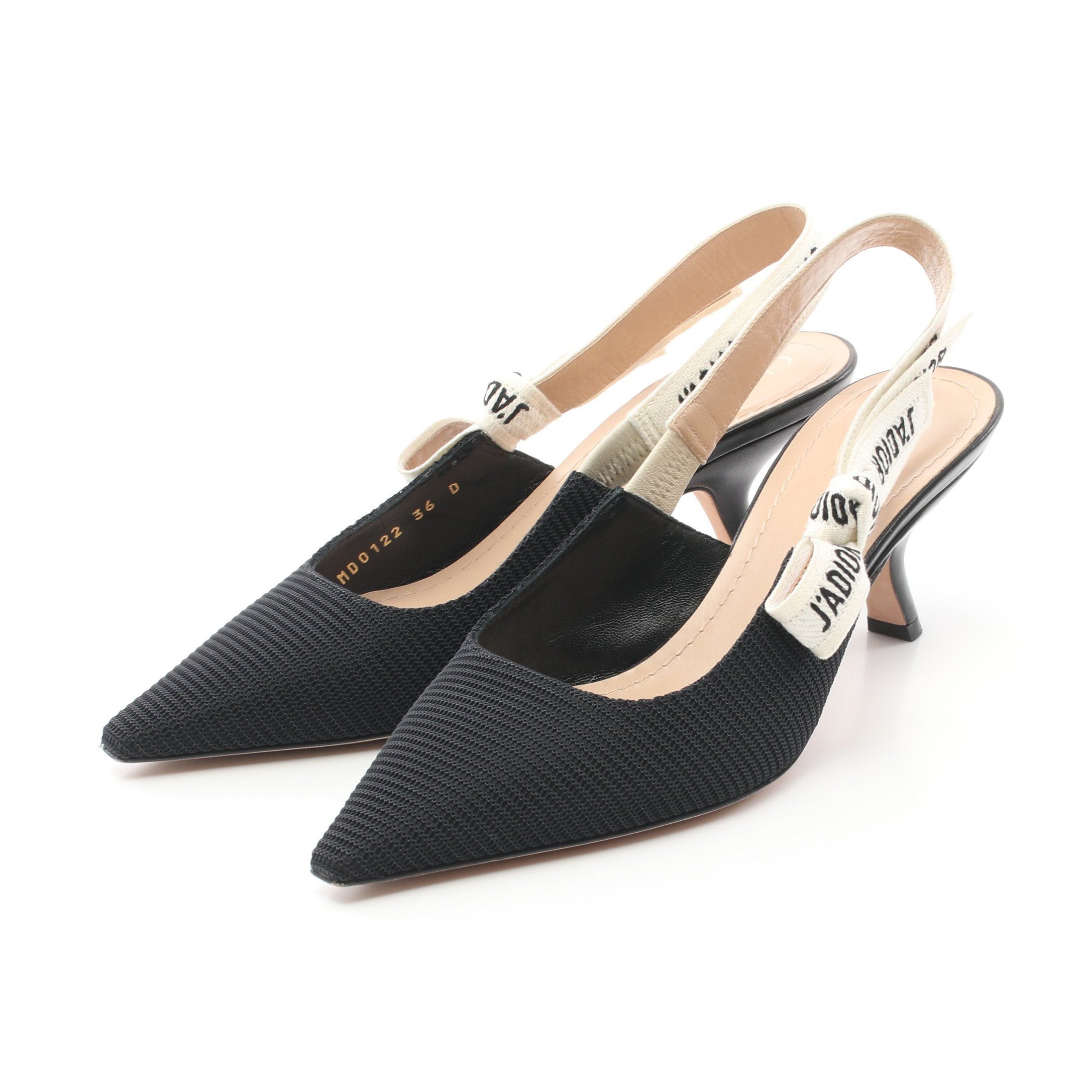 Dior Dior J'ADIOR Pumps Fabric Black White Back Strap Size ONE SIZE - 1 Thumbnail