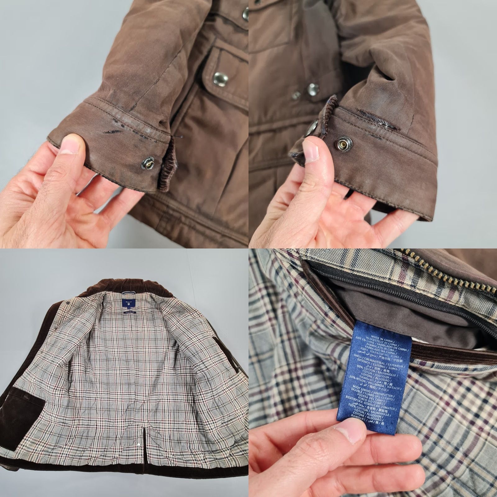 Gant GANT Mens Jacket Brown Small Full Zip Country The Moore Wax Cotton Jacket Size US S / EU 44-46 / 1 - 8 Thumbnail