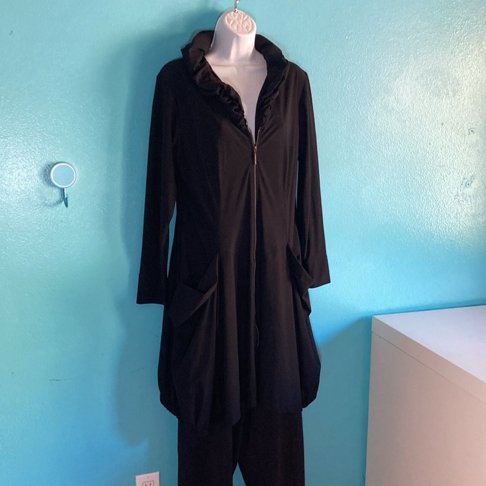 Au Courant Paris Sun Light Paris T4 Black Avant Garde Jacket Size M Zip Front Size M / US 6-8 / IT 42-44 - 6 Thumbnail