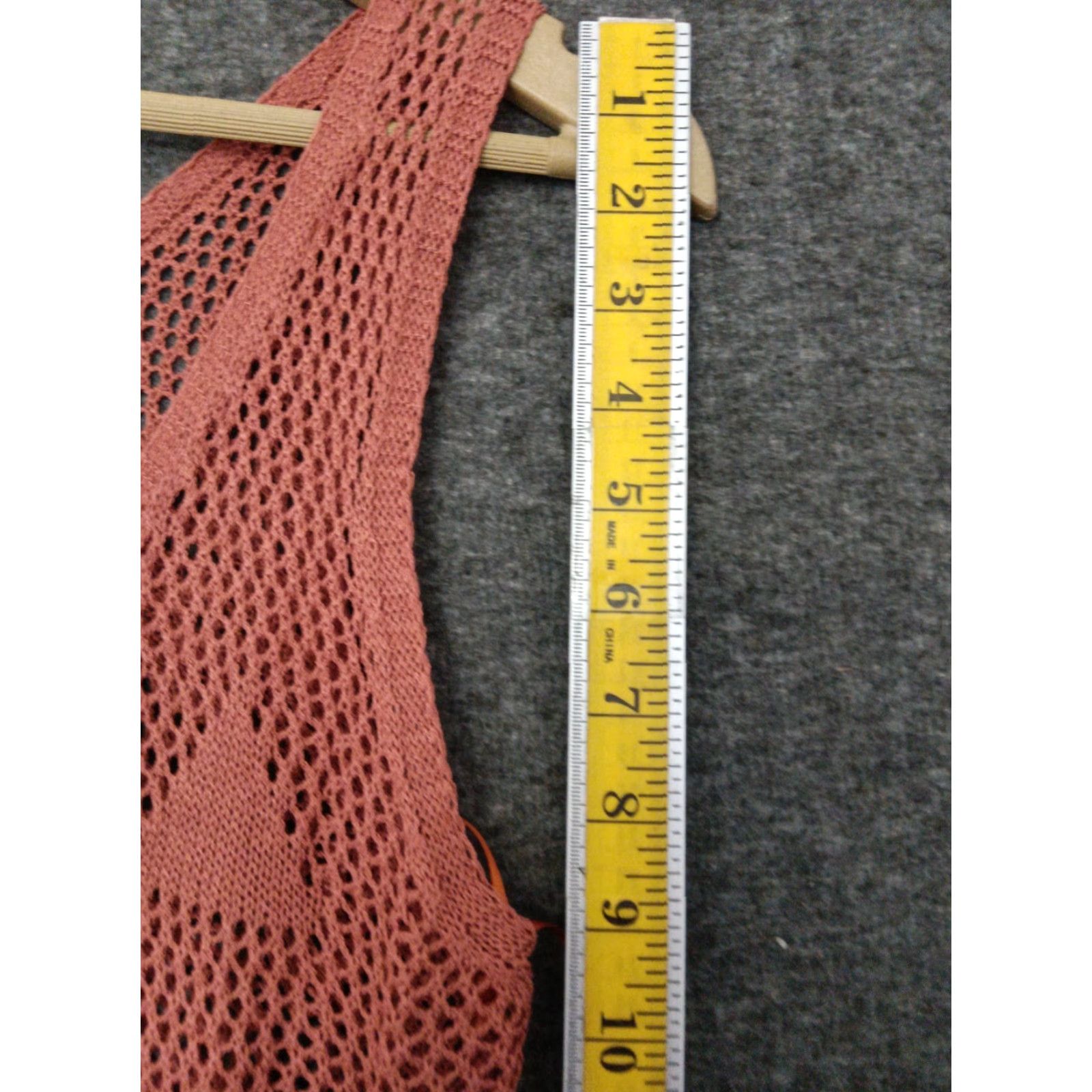 Vintage Codigo Crochet Long Knit Dress S Coral V-Neck Sleeveless Dress Women Lightweight Casual 90s Sexy Size S / US 4 / IT 40 - 6 Thumbnail