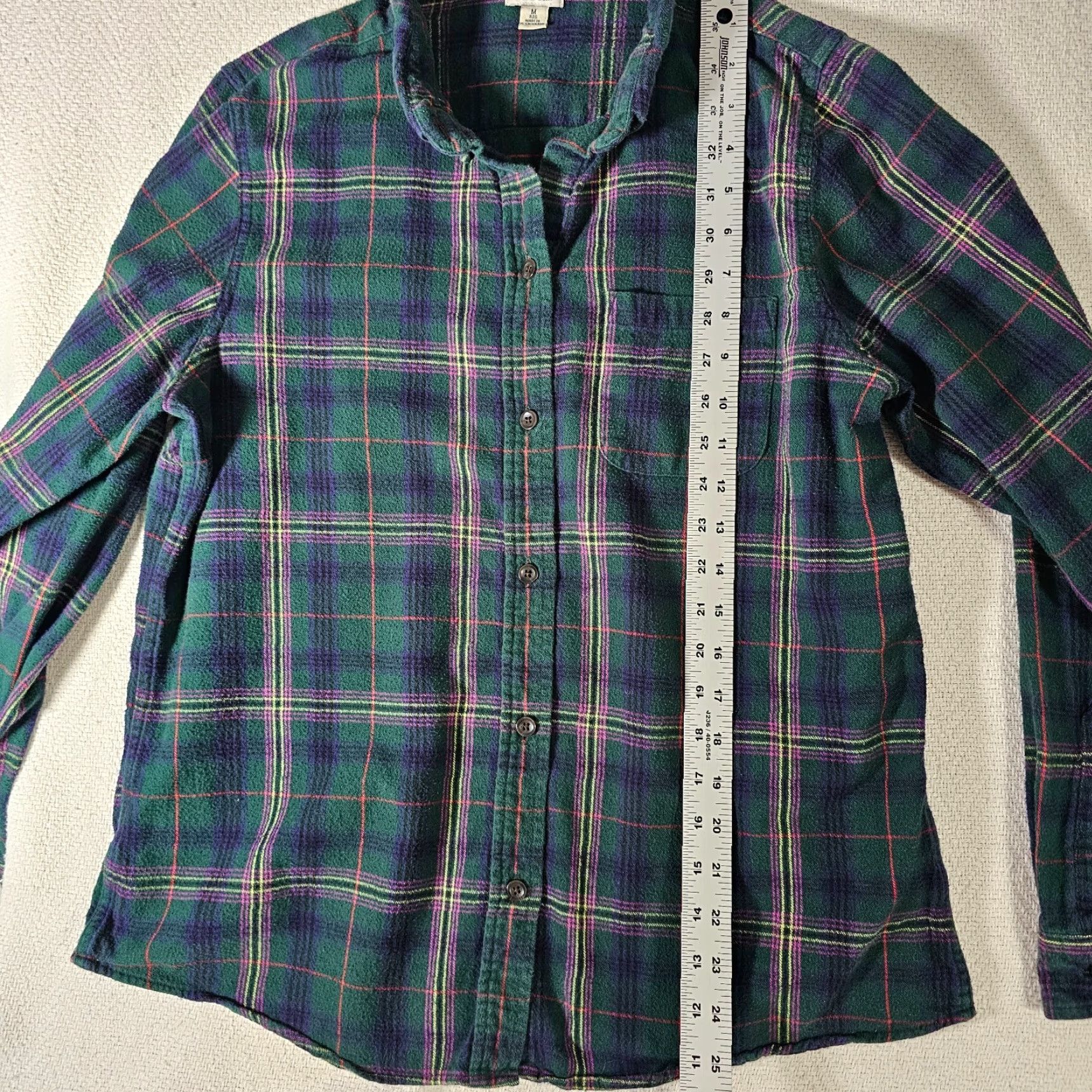 Vintage L.L. Bean Women's Flannel Shirt M Reg Green Plaid Button-Up Long Sleeve Classic Size M / US 6-8 / IT 42-44 - 5 Thumbnail
