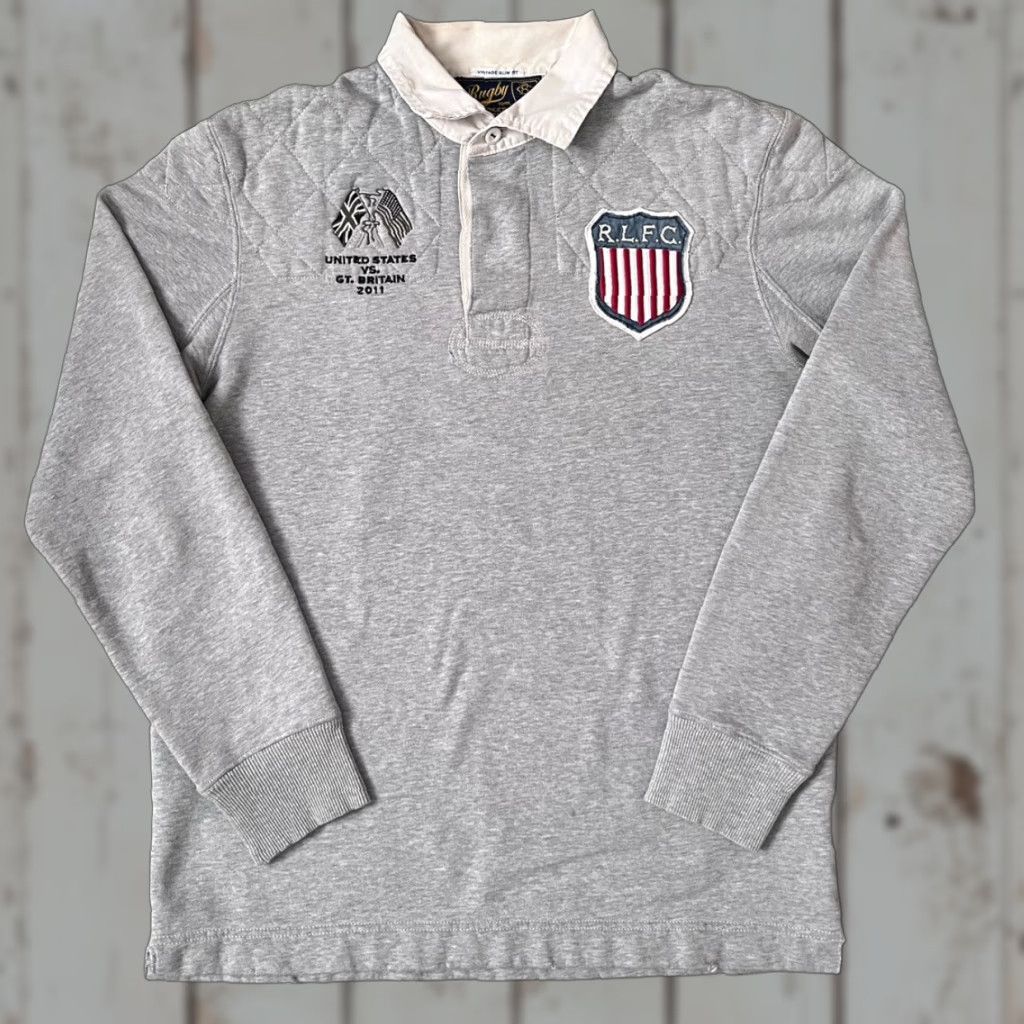 Ralph Lauren Ralph Lauren Rugby Shirt Large USA Quilted RLFC Cross Flags Shield Button-Up Unisex Adults Long Sleeve Multicolor Size US L / EU 52-54 / 3 - 1 Thumbnail
