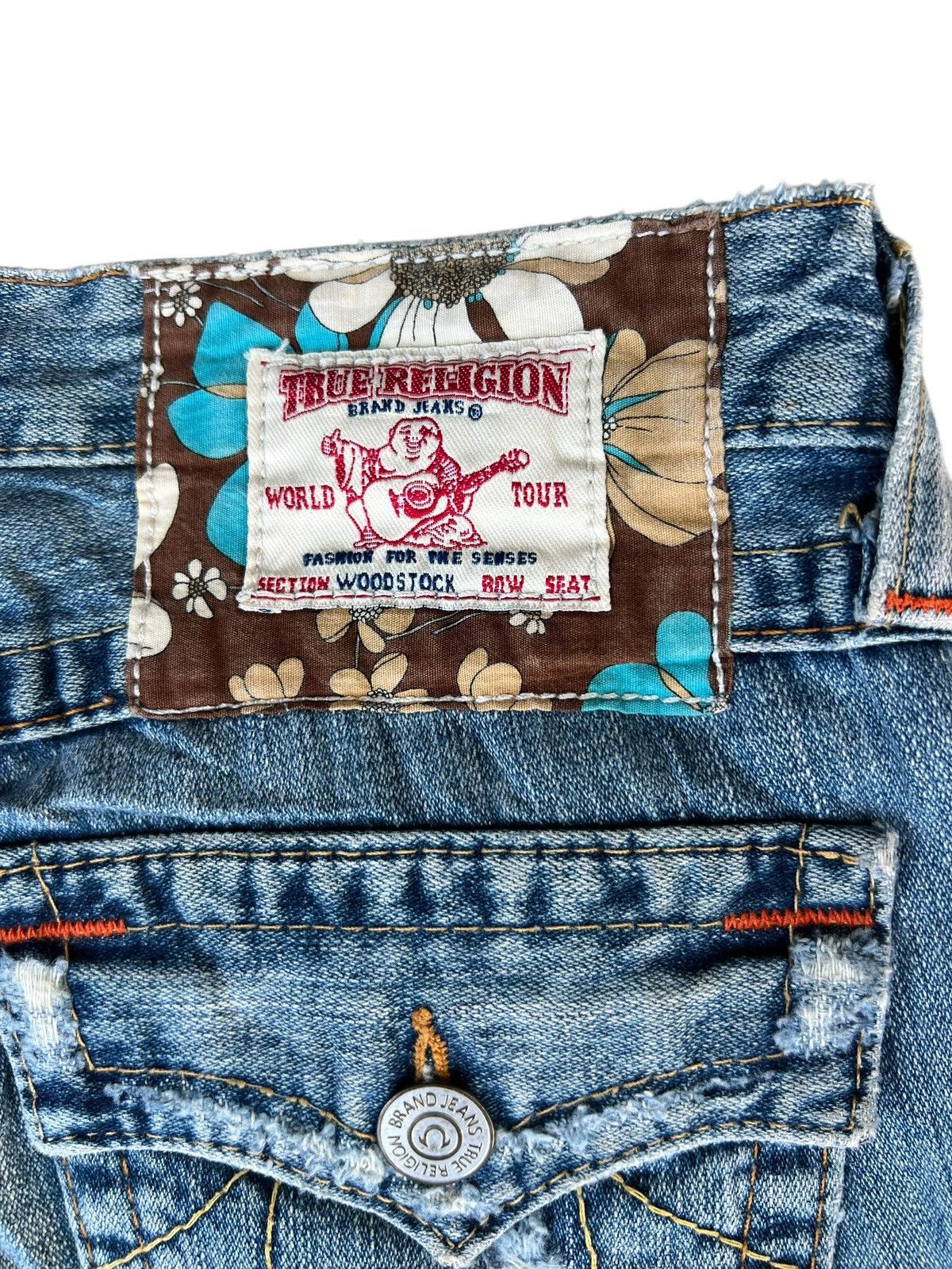 True Religion × Vintage 2000s True Religion Woodstock Patchwork Denim Bootcut Jeans Size 27" / US 4 / IT 40 - 20 Thumbnail