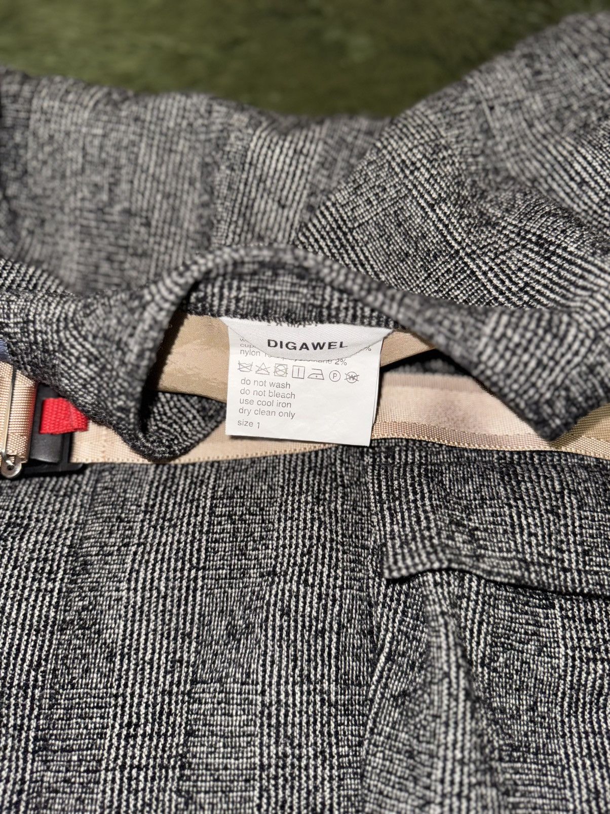 DIGAWEL [1] DIGAWEL Glen Check Wool–Cupro Belted Half Coat Size US XL / EU 56 / 4 - 5 Thumbnail