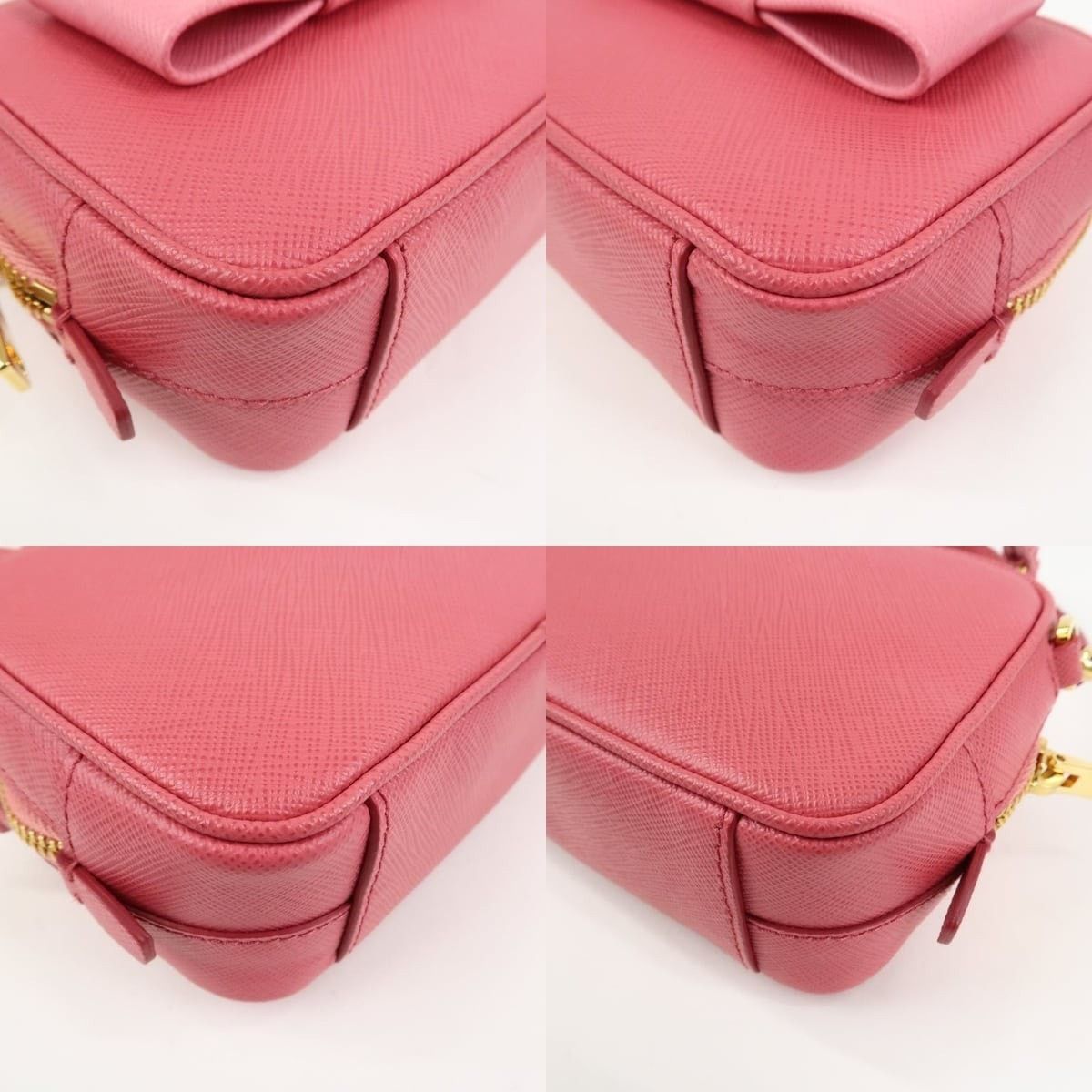 Prada Prada Saffiano Ribbon Mini Camera Crossbody Bag Pink Size ONE SIZE - 5 Thumbnail