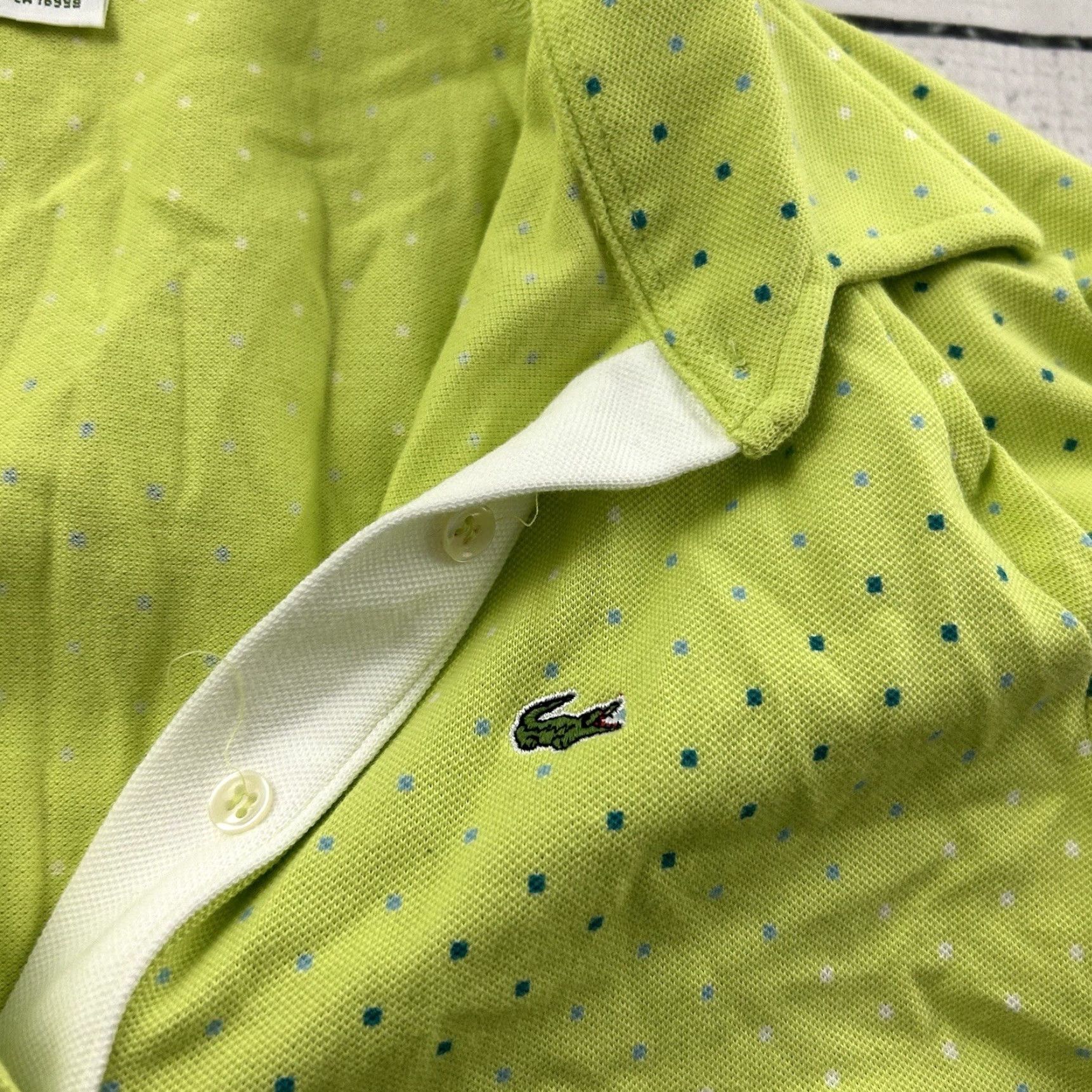 Lacoste Lacoste Tank Women's 44 Green Sleeveless Dot Print Shirt Size M / US 6-8 / IT 42-44 - 4 Thumbnail