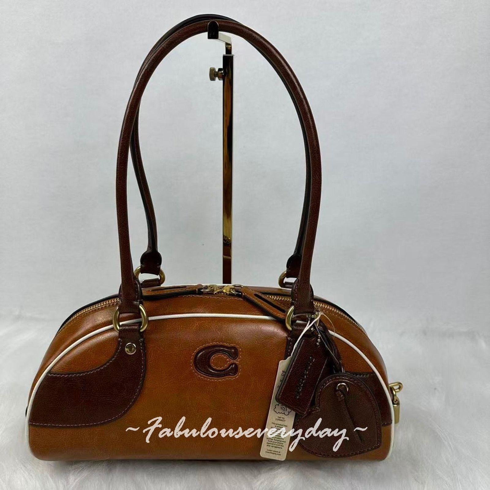 Coach Coach Coachtopia Bowling Shoulder Bag Tan/Saddle CDU49 NWT Size ONE SIZE - 1 Thumbnail