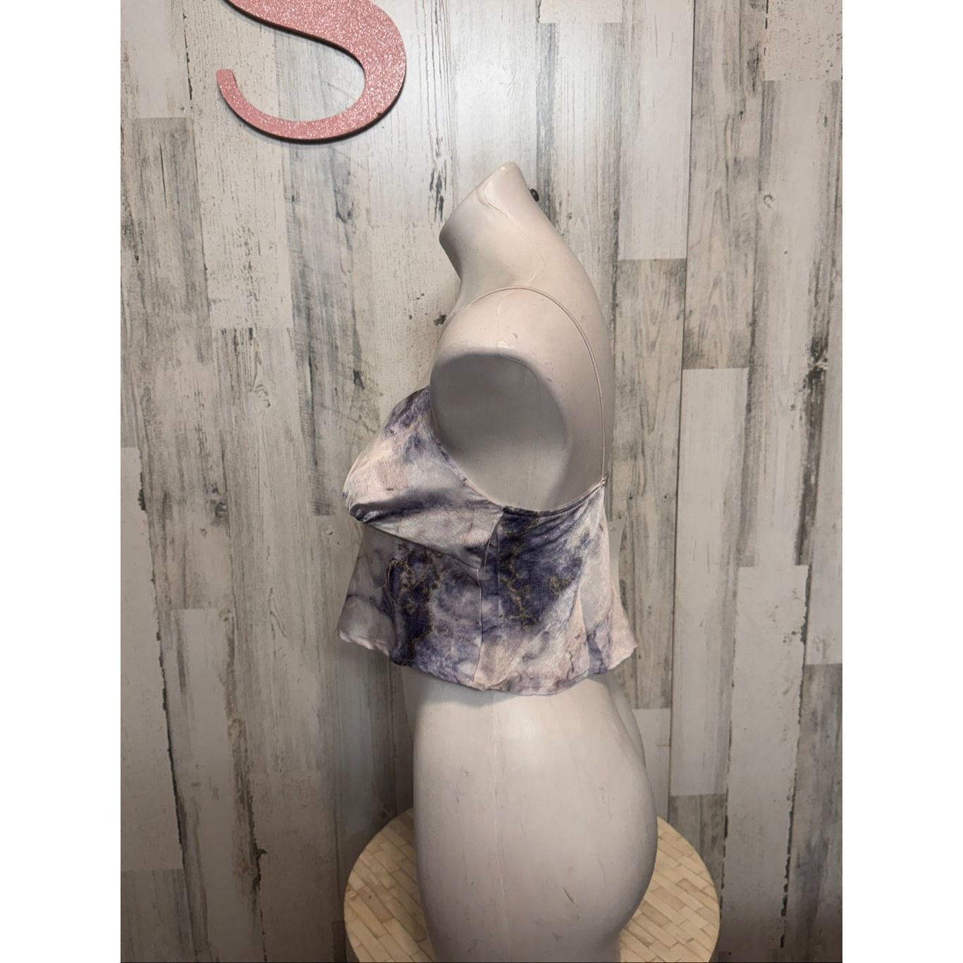 Other Timing Marble Print Satin Cami Crop Top Size Small Size S / US 4 / IT 40 - 3 Thumbnail