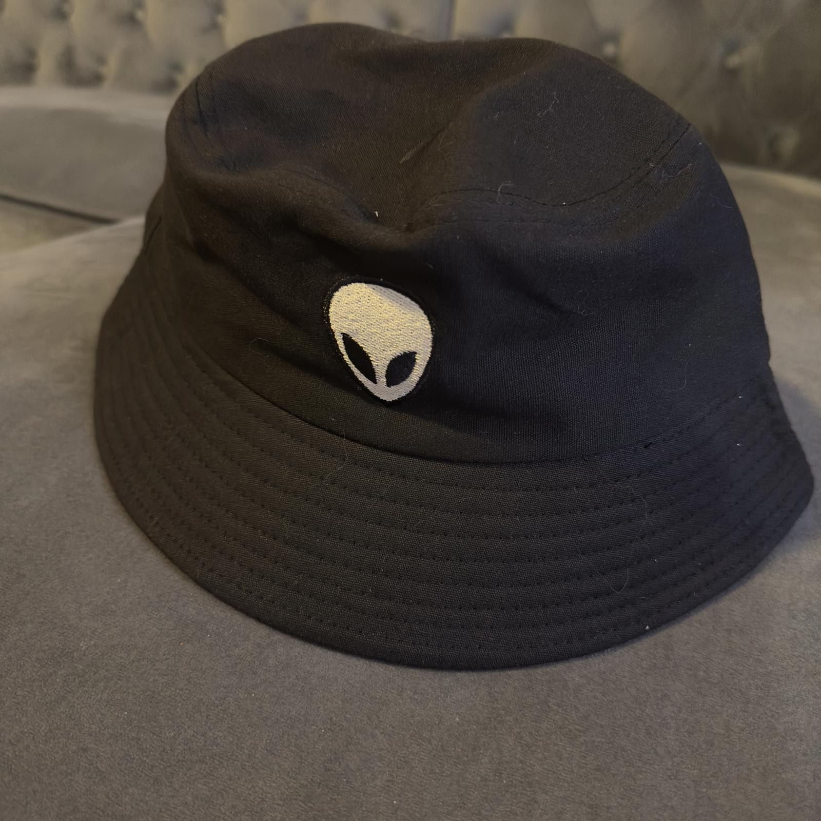 Designer Black Alien Logo Bucket Hat - Trendy Casual Headwear Size ONE SIZE - 2 Thumbnail